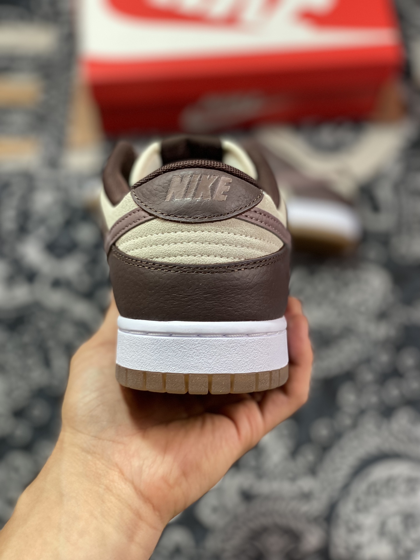 DUNK dunk series low-top casual sports skateboard shoes ”coffee brown jelly milk white” 4734-100