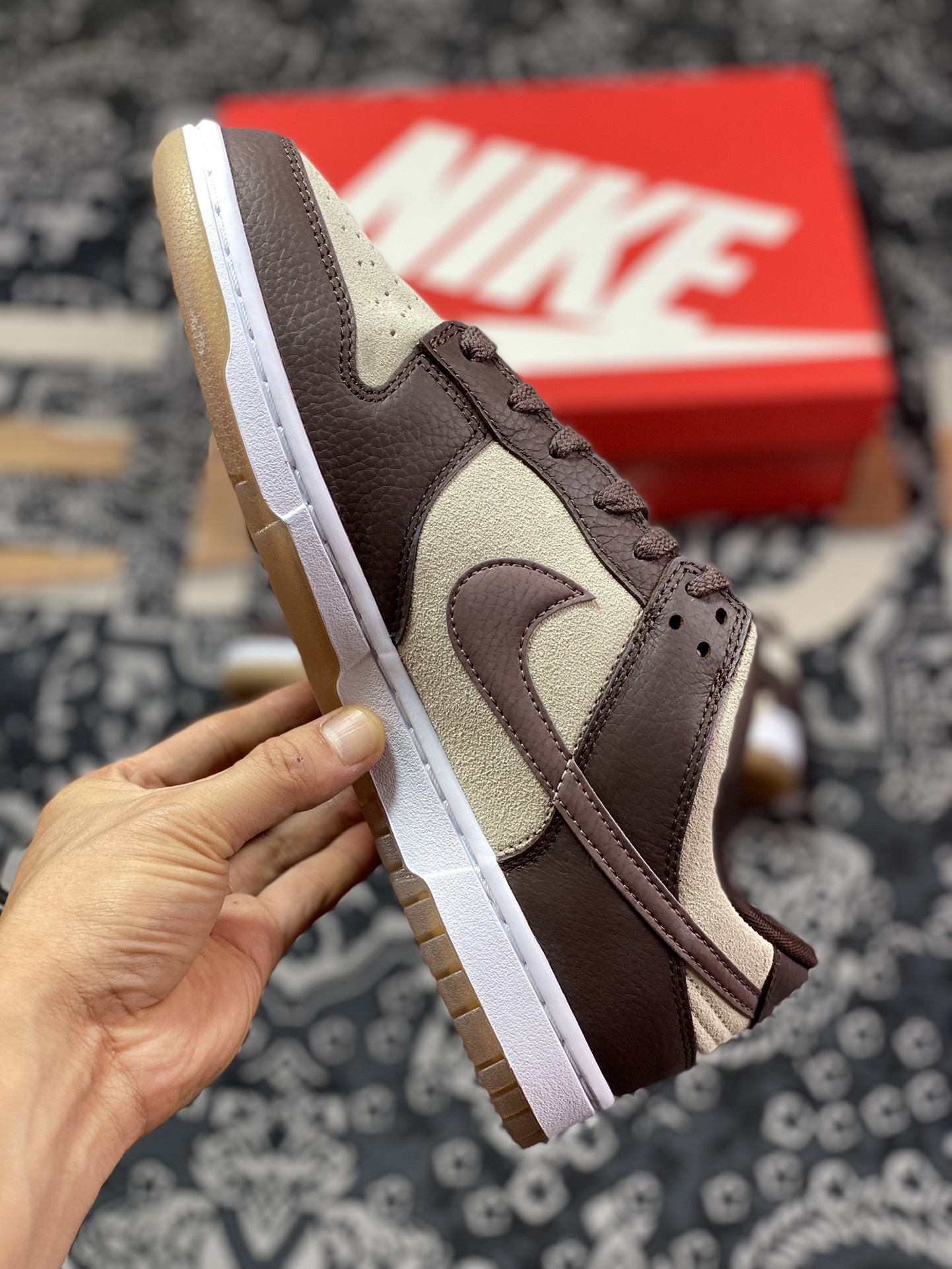 DUNK dunk series low-top casual sports skateboard shoes ”coffee brown jelly milk white” 4734-100