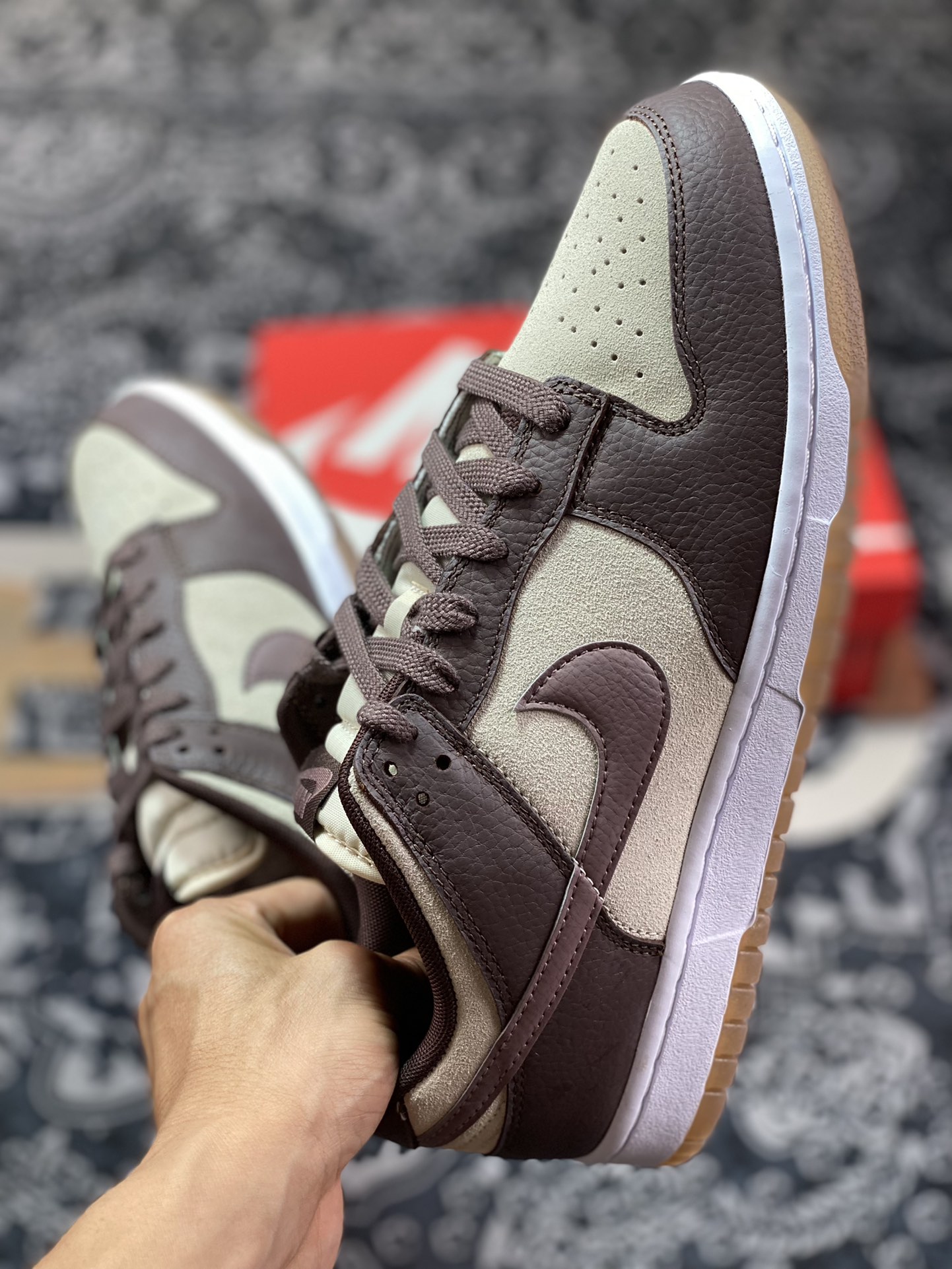 DUNK dunk series low-top casual sports skateboard shoes ”coffee brown jelly milk white” 4734-100