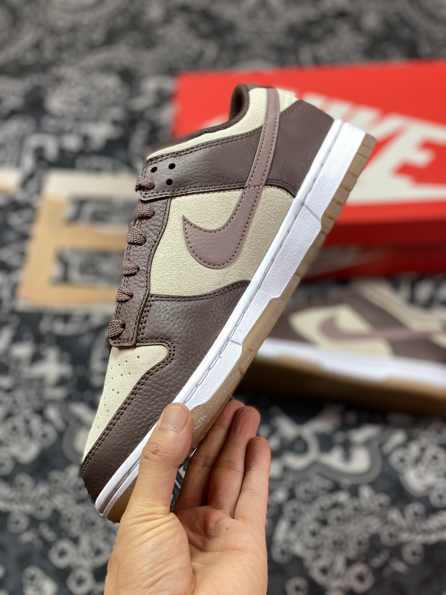 DUNK dunk series low-top casual sports skateboard shoes ”coffee brown jelly milk white” 4734-100