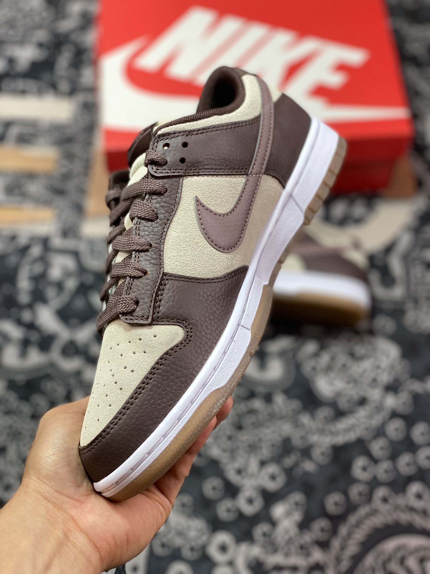 DUNK dunk series low-top casual sports skateboard shoes ”coffee brown jelly milk white” 4734-100