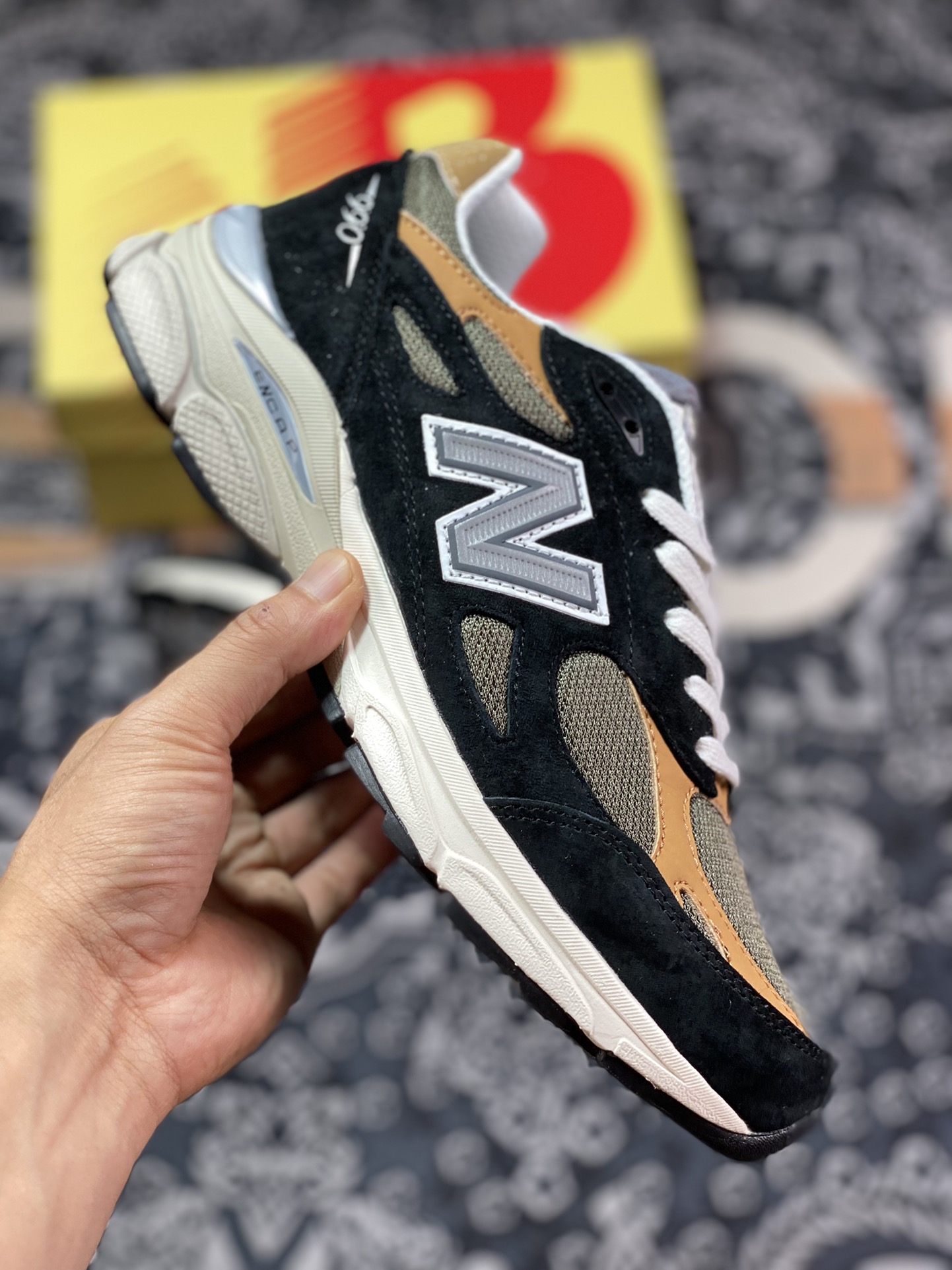 New Balance Made in USA M990V3 ”Black Tan” three-generation series low-top running shoes ”Suede Black Yellow Earth” M990BB3