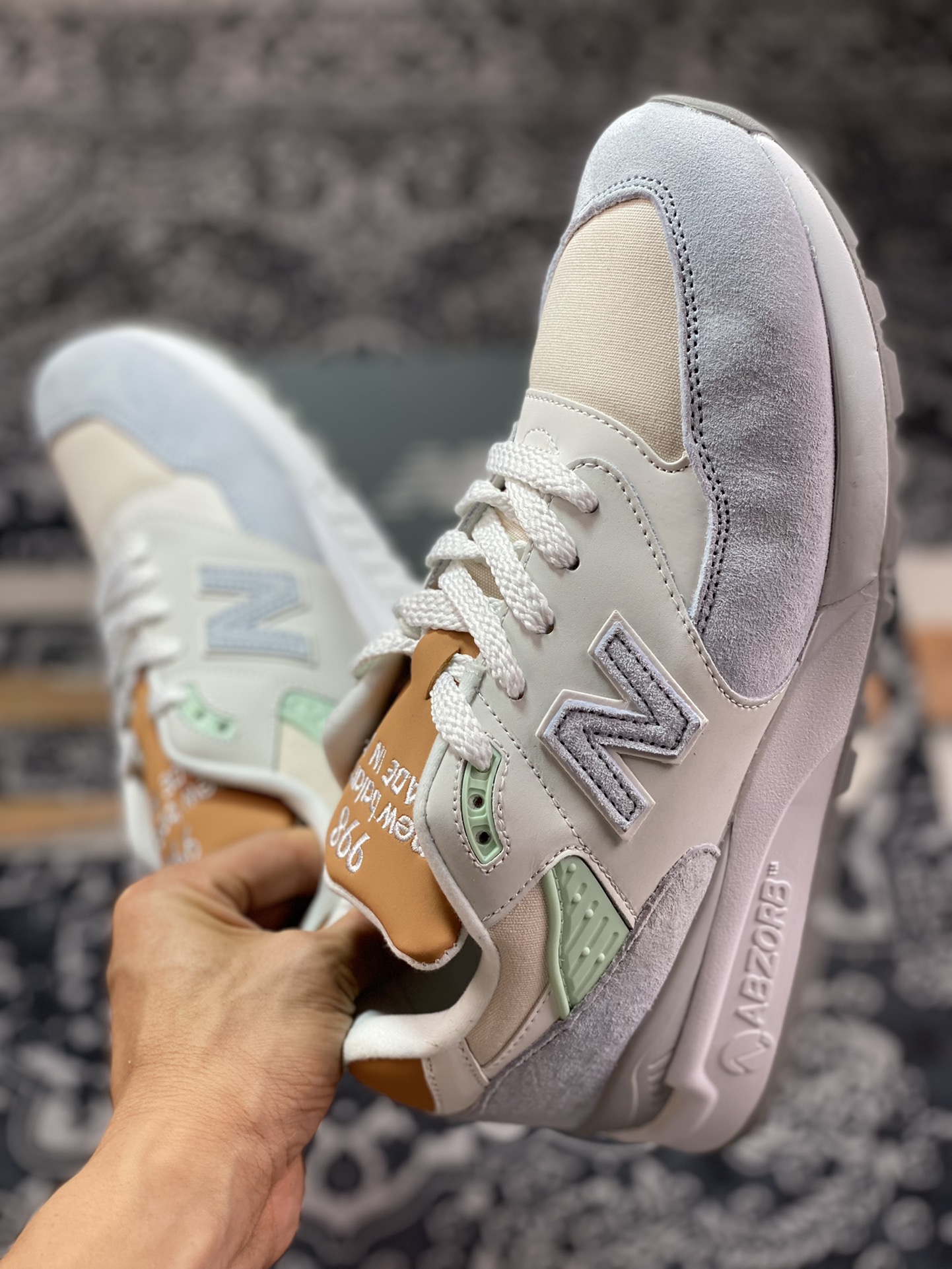 New Balance M998 Made in USA High-end American-made jogging shoes ”Ice Blue Mint” M998ENE