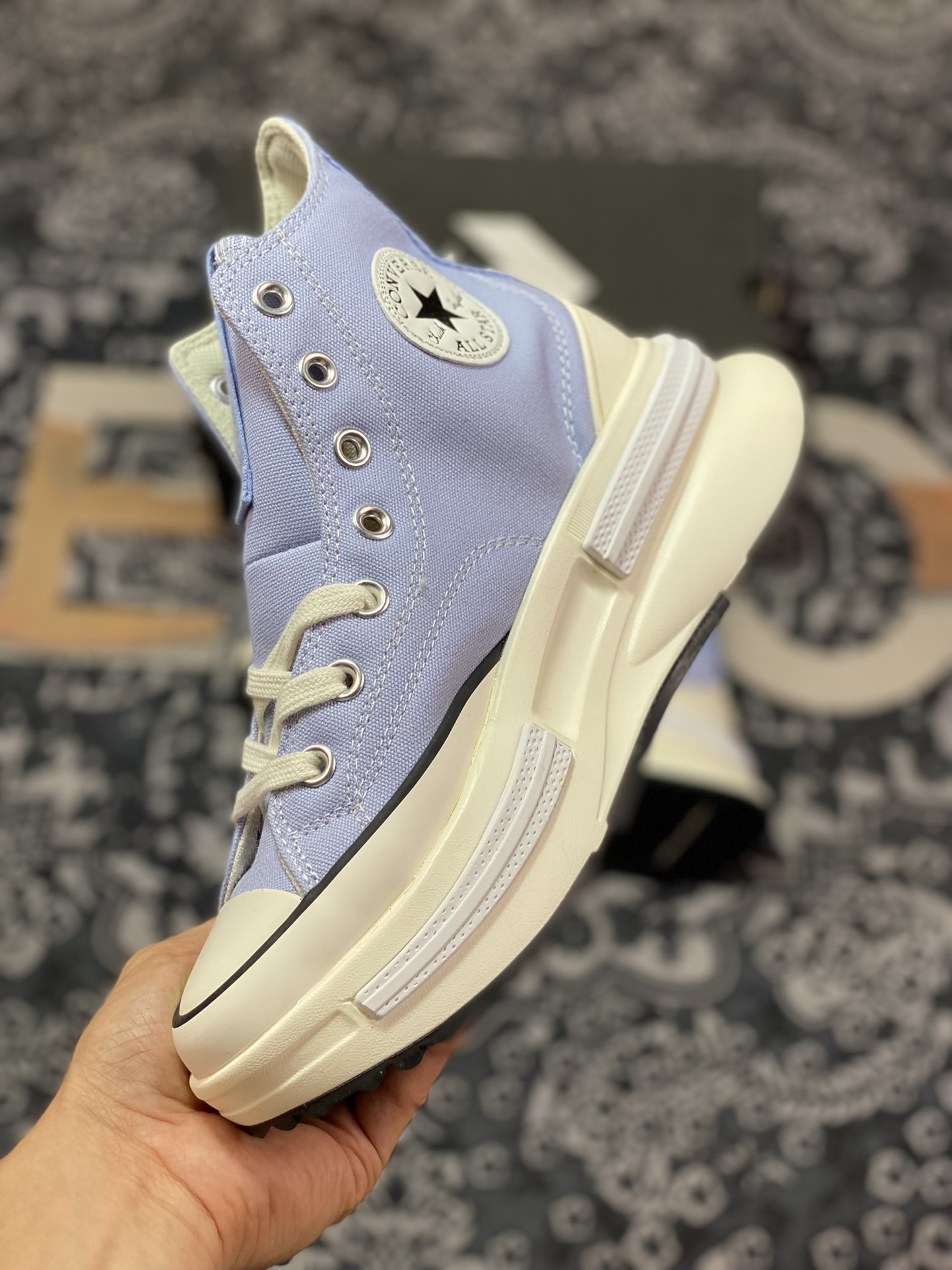 Converse Run Star Legacy CX official taro purple sandwich thick sole heightened canvas shoes A04693C