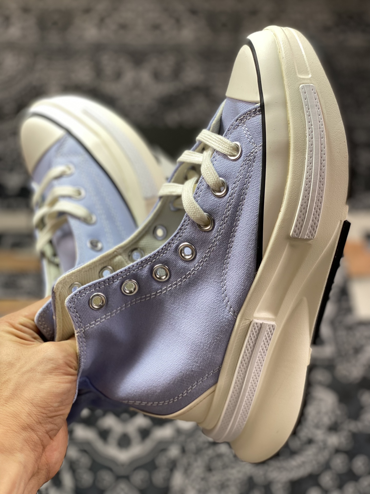 Converse Run Star Legacy CX official taro purple sandwich thick sole heightened canvas shoes A04693C