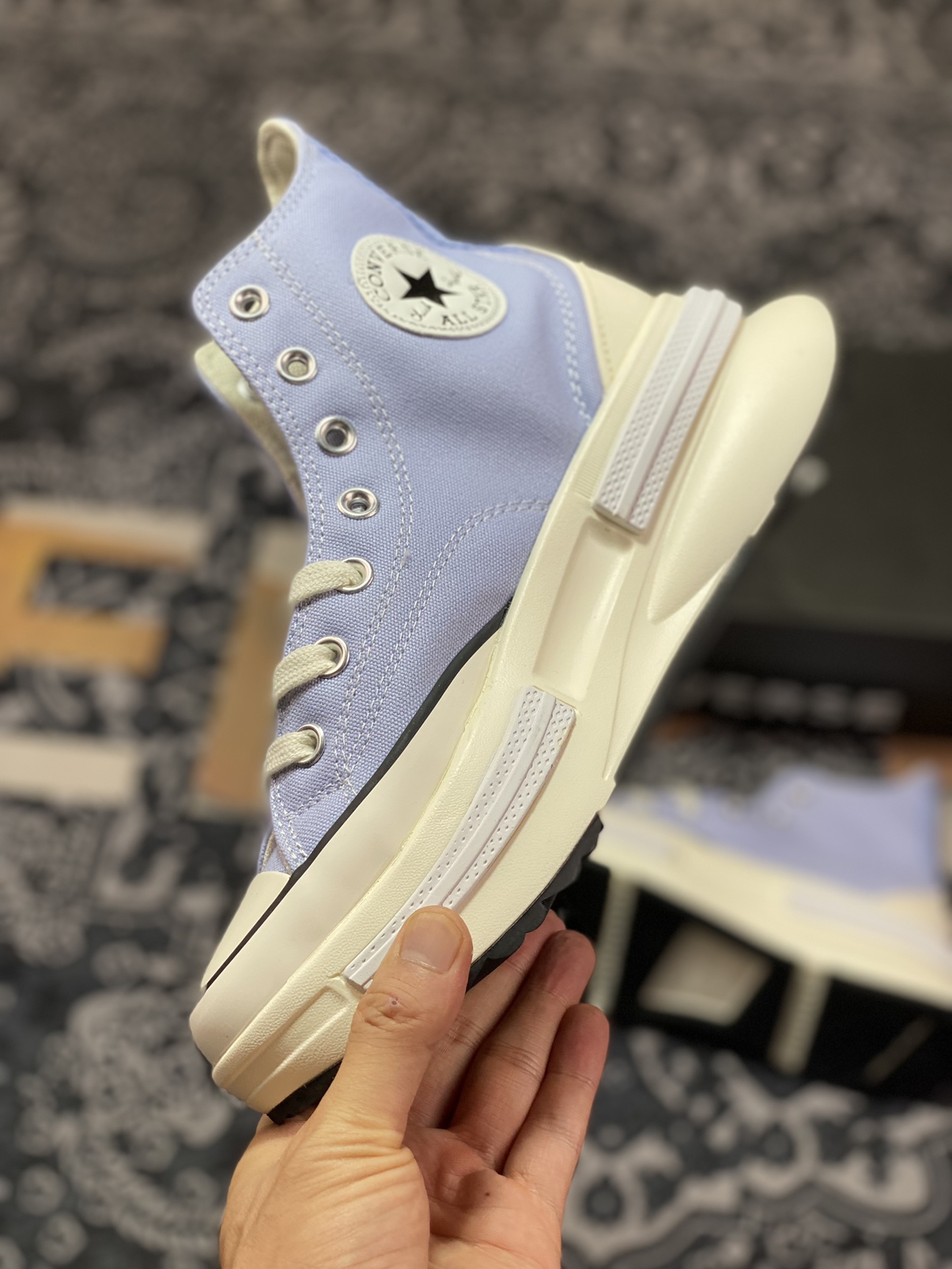 Converse Run Star Legacy CX official taro purple sandwich thick sole heightened canvas shoes A04693C