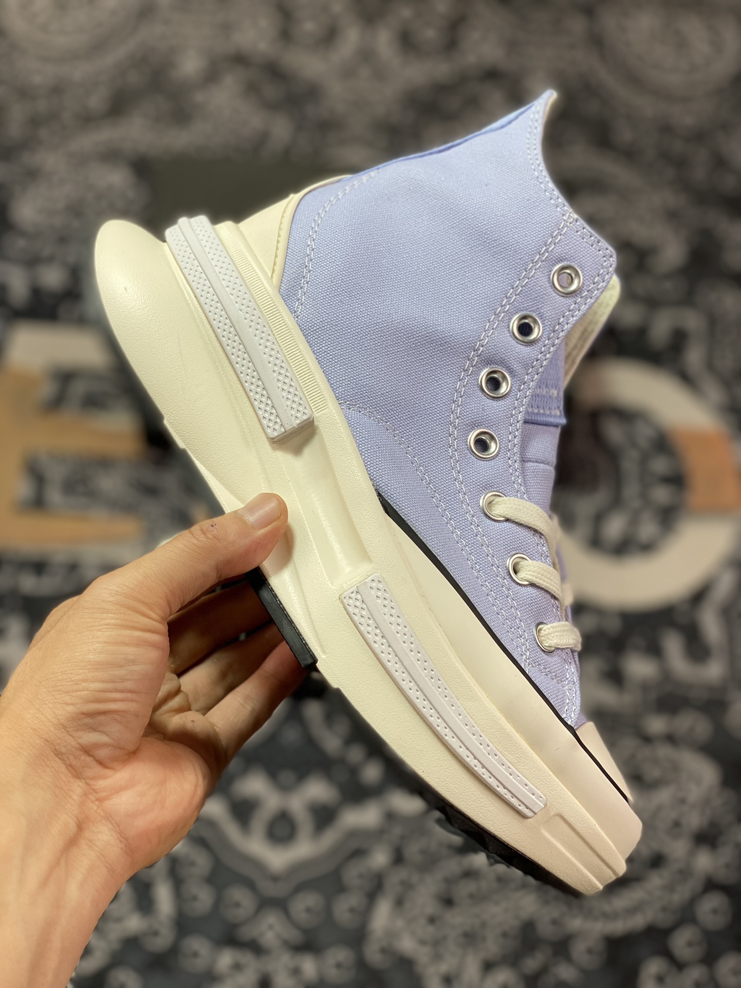 Converse Run Star Legacy CX official taro purple sandwich thick sole heightened canvas shoes A04693C