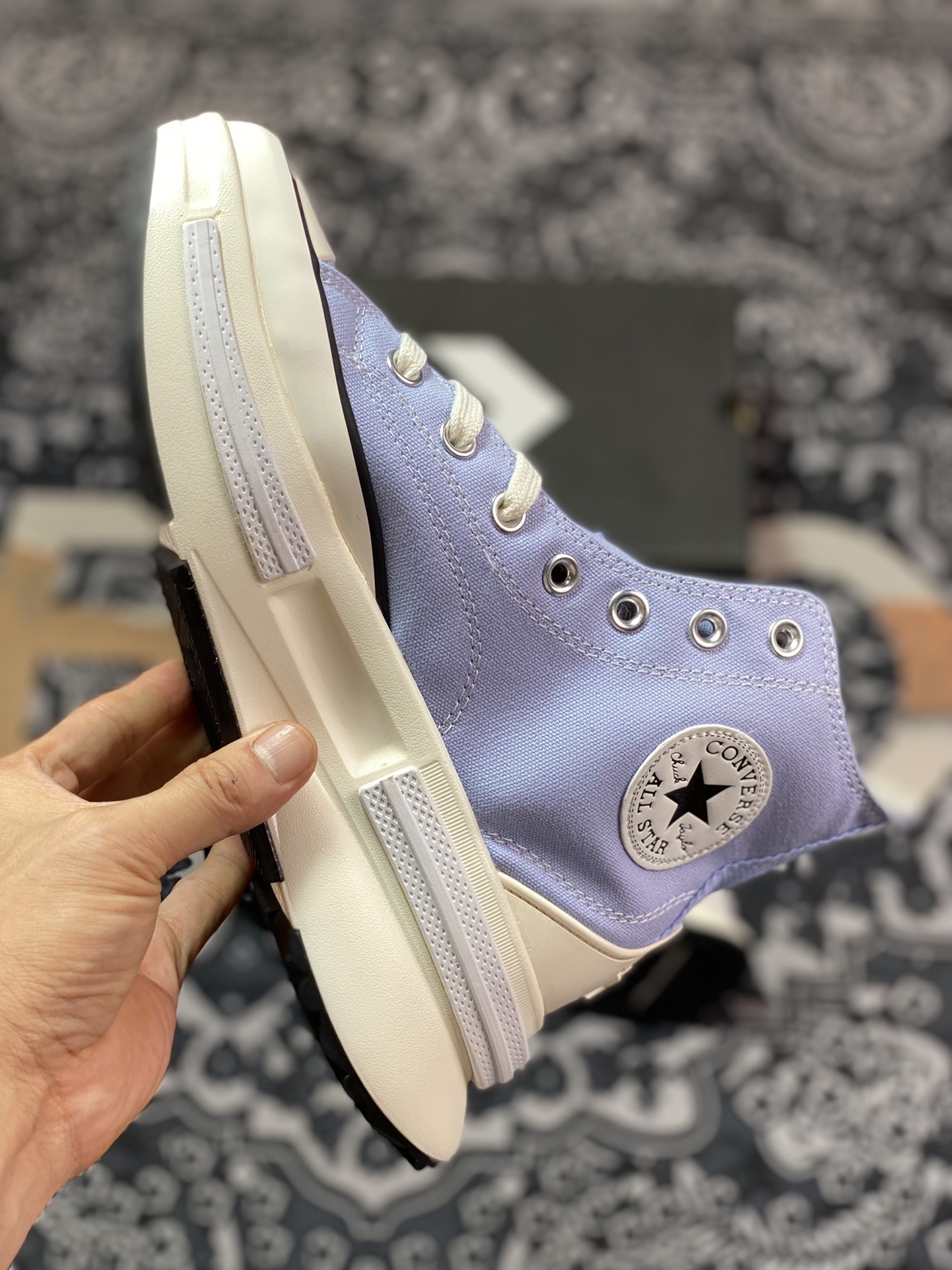 Converse Run Star Legacy CX official taro purple sandwich thick sole heightened canvas shoes A04693C