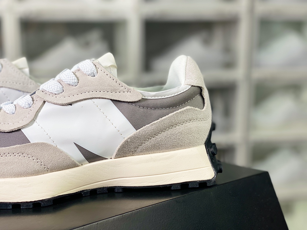 New Balance MS327 series low-top retro casual sports jogging shoes ”Deconstruction of light gray and white stitching” U327WED