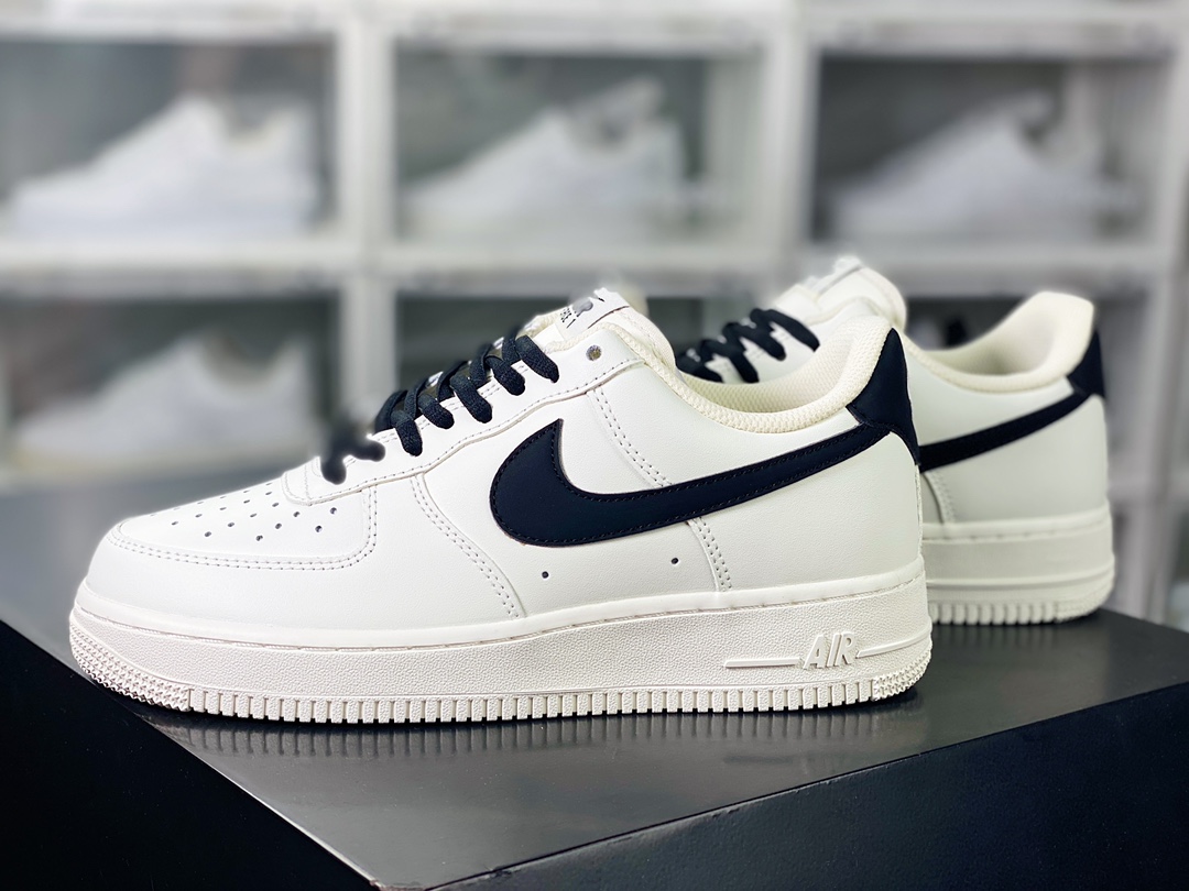 Air Force 1'07 Low”Beige White/Black” Air Force 1 classic low-top sneakers ”Leather Beige Black” CQ5059-221