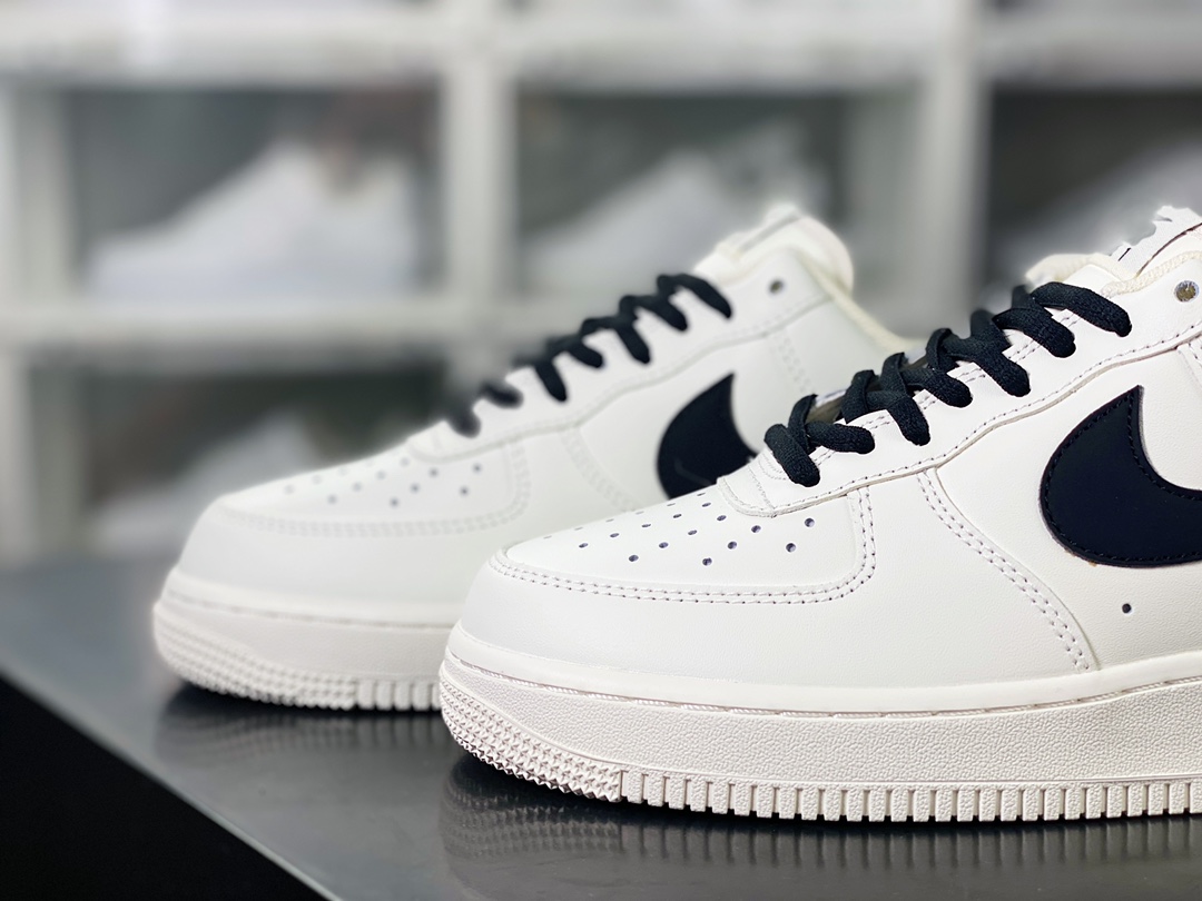 Air Force 1'07 Low”Beige White/Black” Air Force 1 classic low-top sneakers ”Leather Beige Black” CQ5059-221