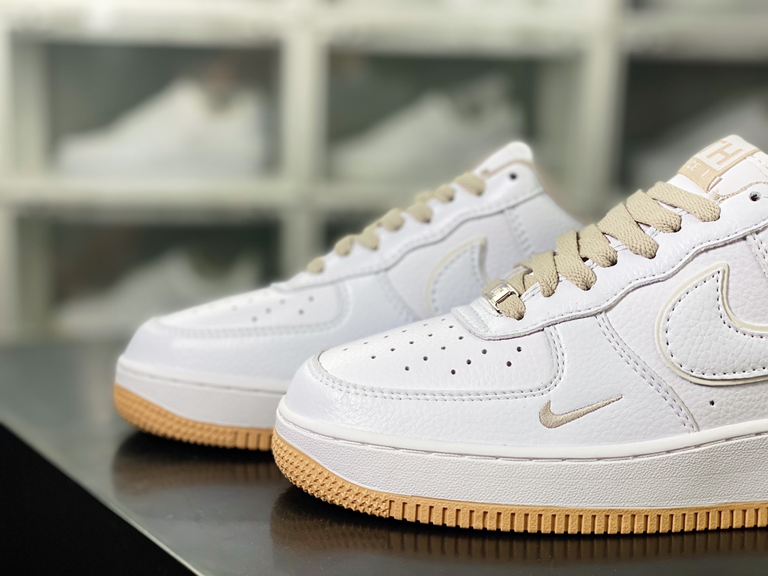 Air Force 1 '07 Low”White/Khaki” Air Force One low-top sneakers ”Joint white light khaki hook” KT1659-008