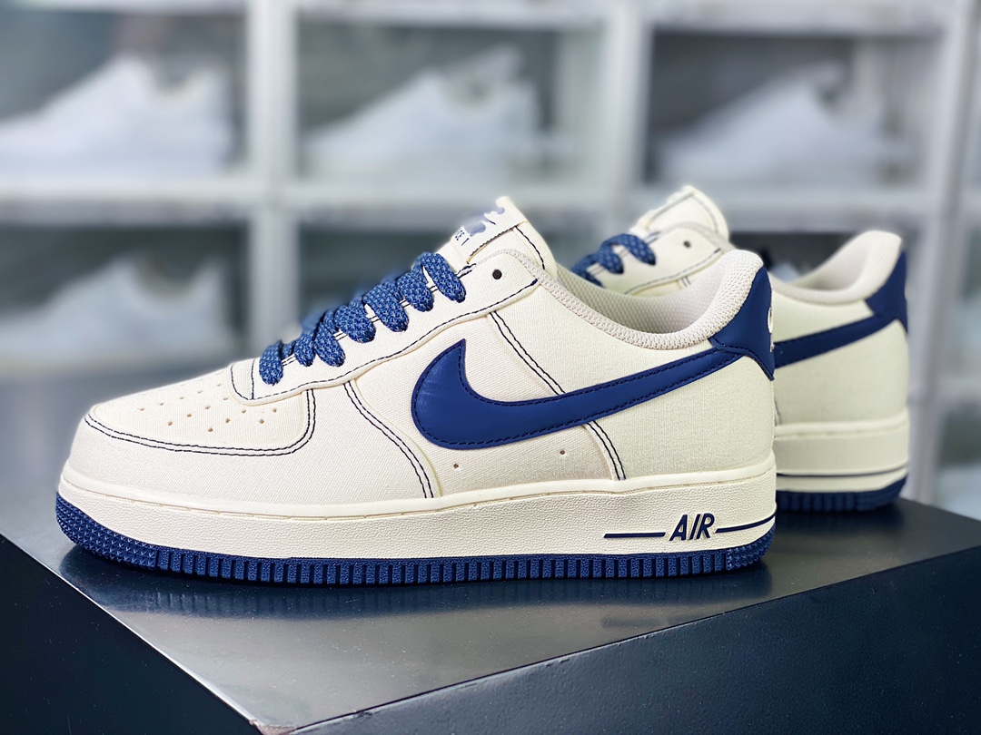 Air Force 1'07 Low QS”Sail/Navy/Reflection 3M” Air Force One Sneakers ”Canvas Off-White Navy Blue Reflective Stars” TQ1456-299