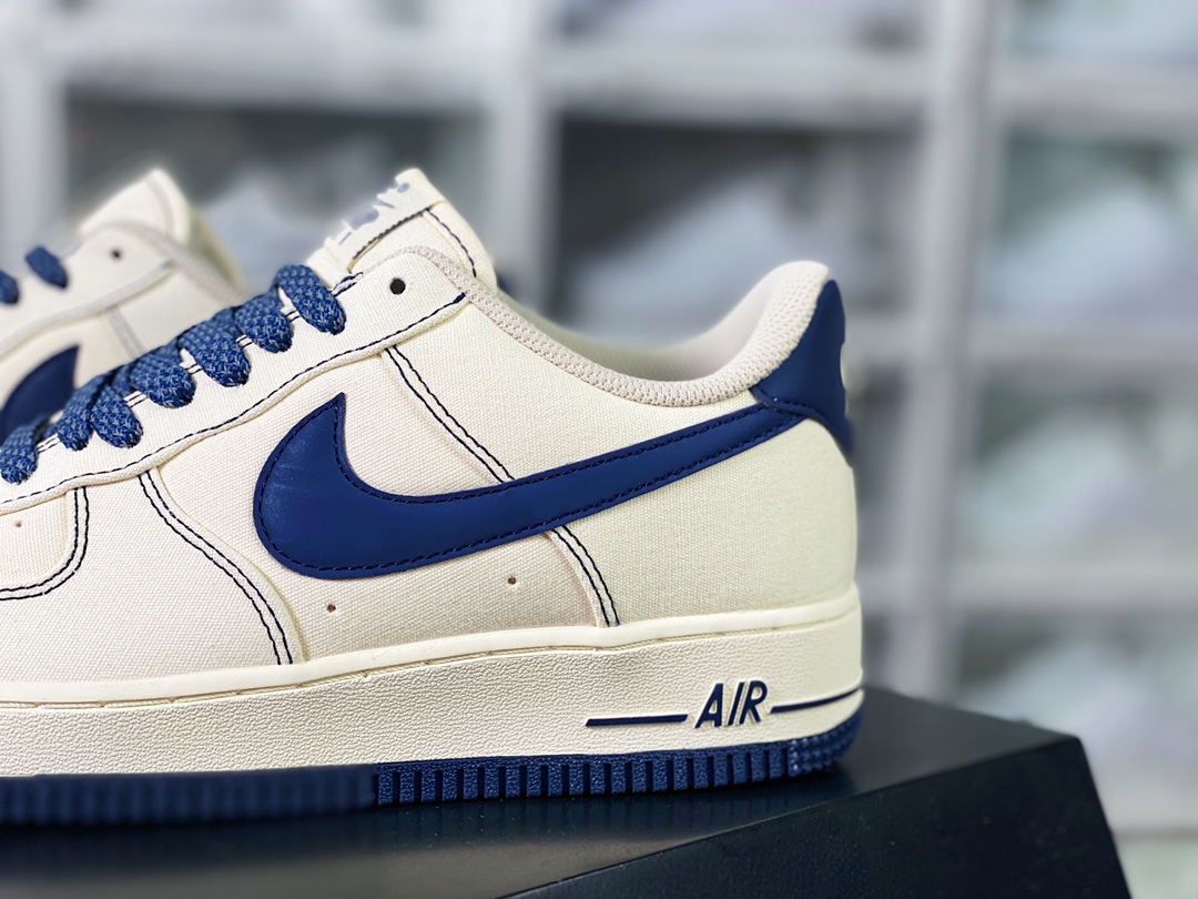 Air Force 1'07 Low QS”Sail/Navy/Reflection 3M” Air Force One Sneakers ”Canvas Off-White Navy Blue Reflective Stars” TQ1456-299