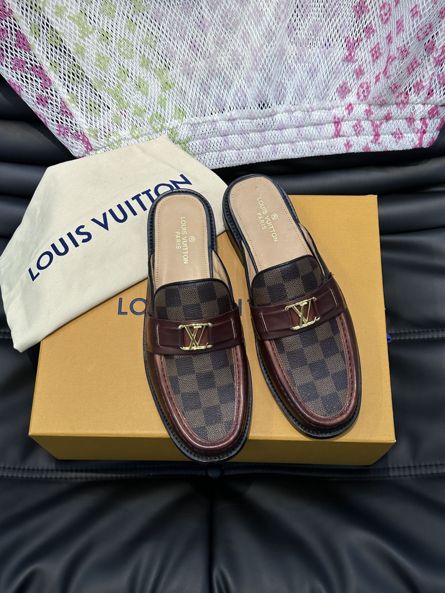 Top Quality Designer Replica
 Louis Vuitton Shoes Half Slippers Men Cowhide Genuine Leather