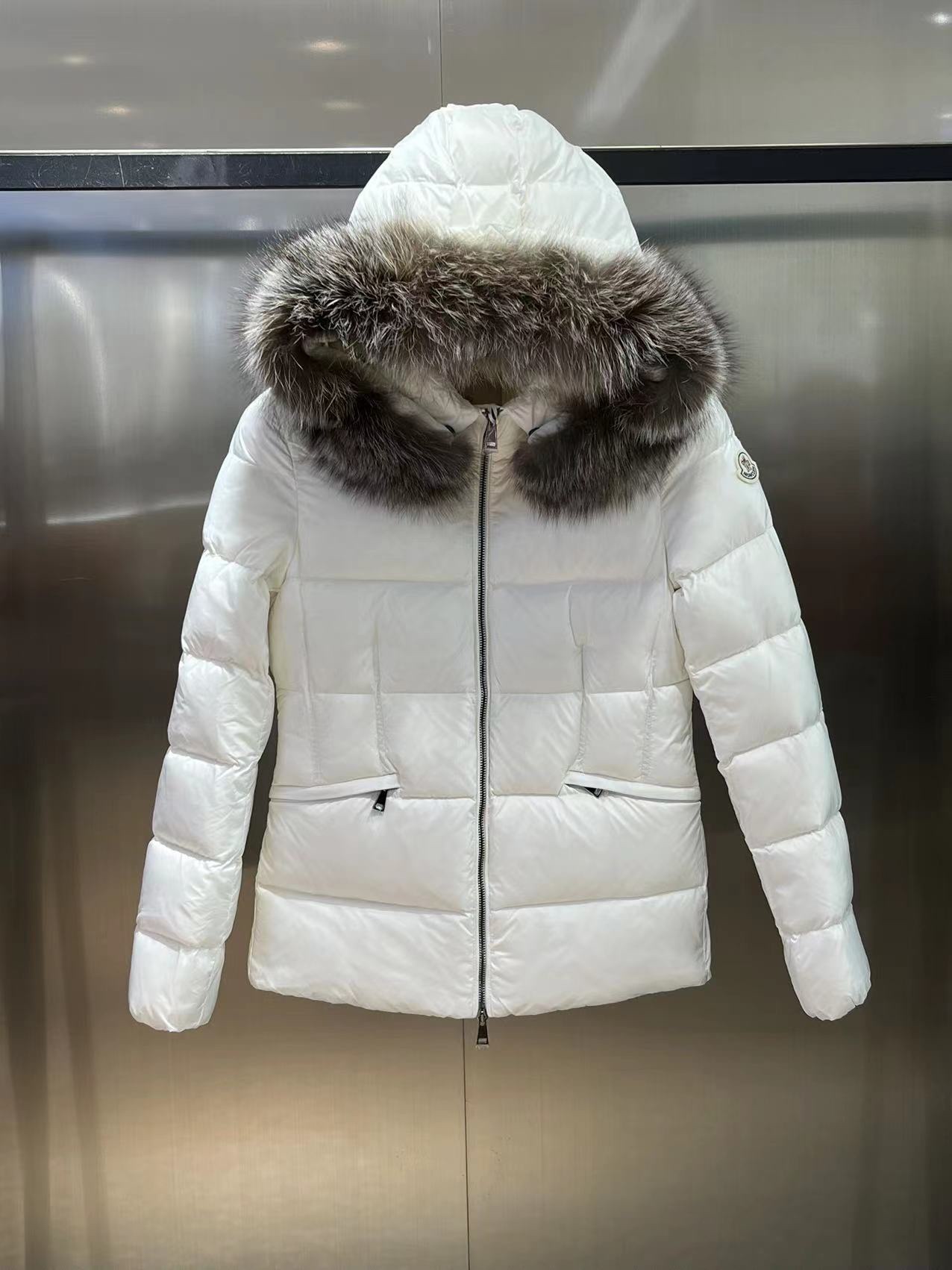 Moncler Ropa Chaqueta de plumón Negro Verde Blanco Plumón de pato blanco