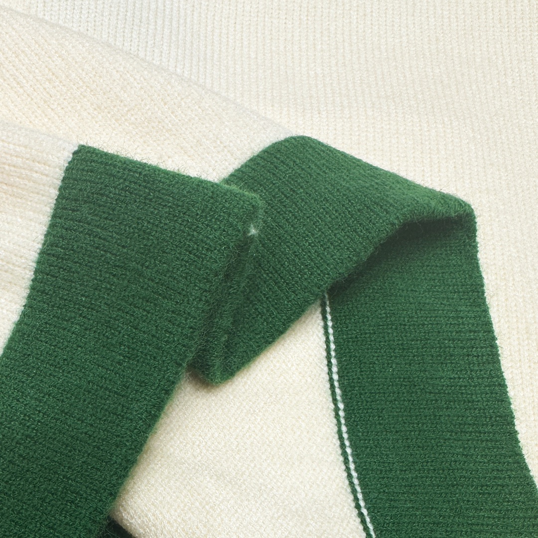 Gucci/古驰 红绿织带开衫外套 对色定染羊毛混纺棉纱线
