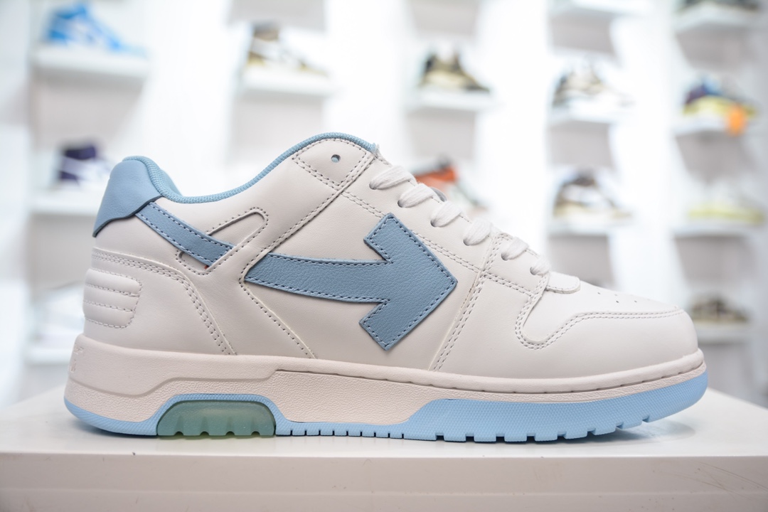 OFF-WHITE Out of Office This white and blue Out Of Office sneaker gives the answer