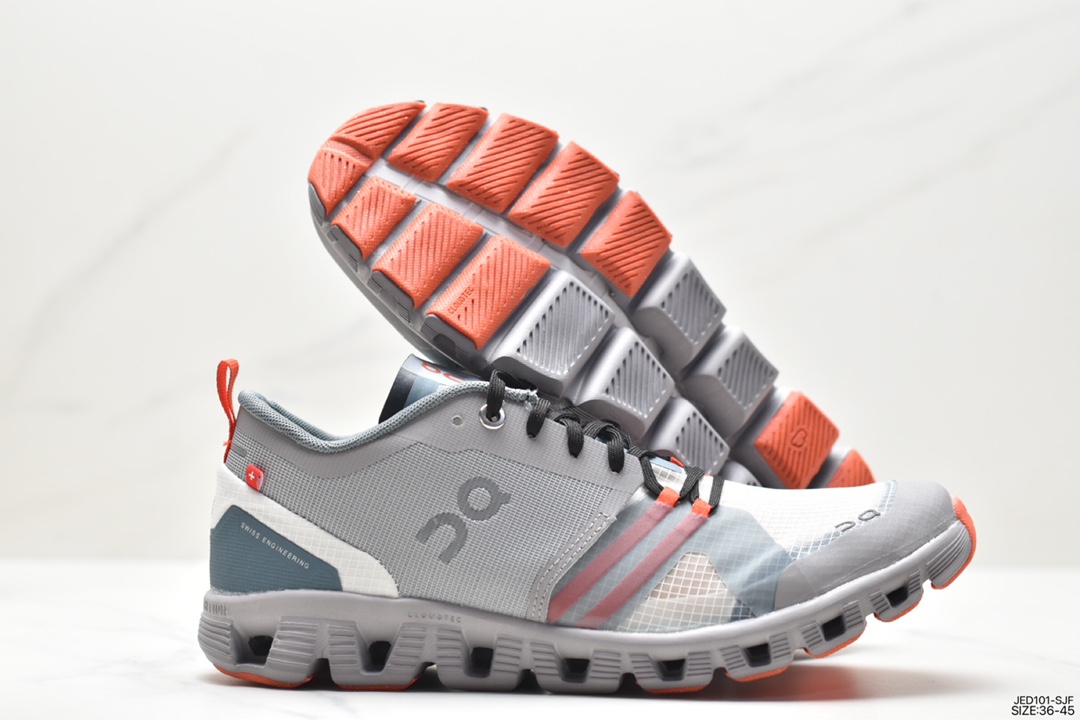 ON Running Cloud X Shift Low Cloud X series low-top lightweight, comfortable and multifunctional casual sports shoes ”Geometric Mesh White and Black”