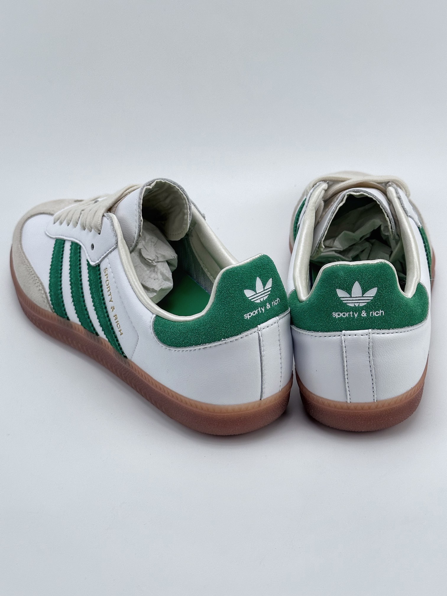 adidas originals Samba OG x SPORTY & RICH Samba series gentleman German training football all-match leather sneakers HQ6075