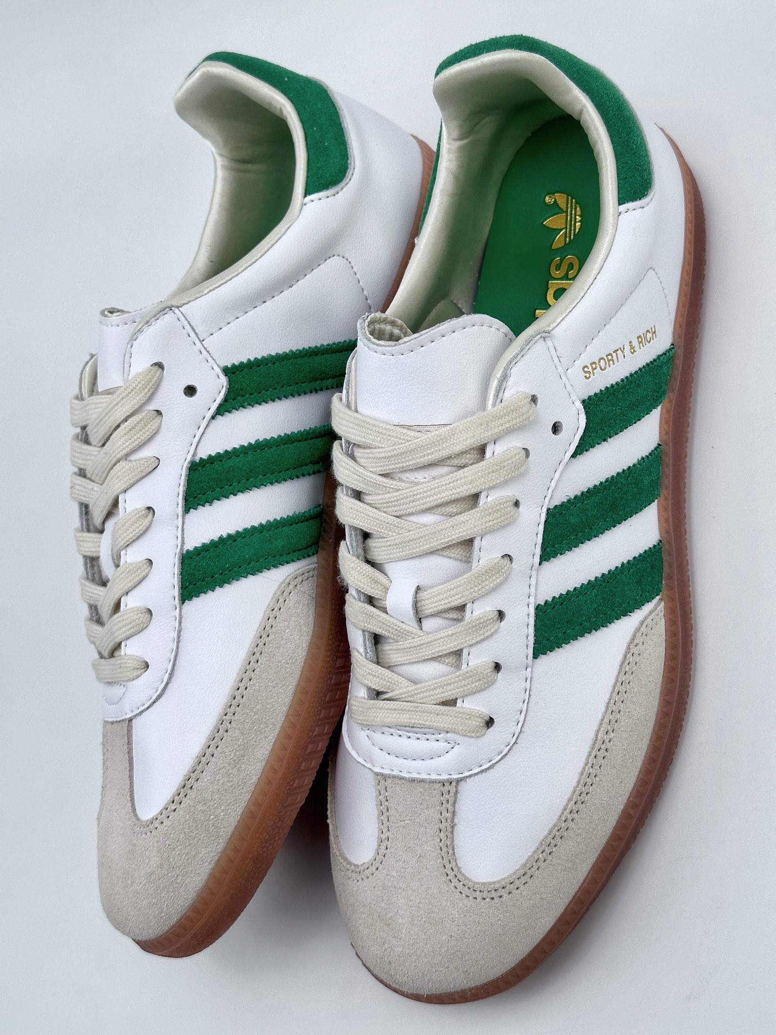 adidas originals Samba OG x SPORTY & RICH Samba series gentleman German training football all-match leather sneakers HQ6075