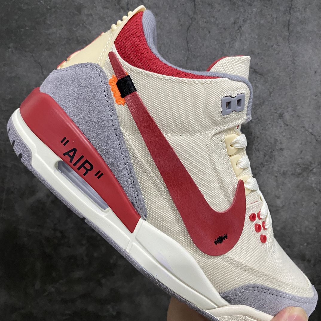 [Customized version] Off White x Air Jordan 3 OW x AJ3 Beige Hook DH7139-123