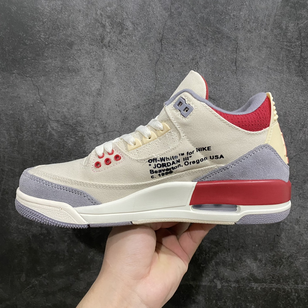 [Customized version] Off White x Air Jordan 3 OW x AJ3 Beige Hook DH7139-123