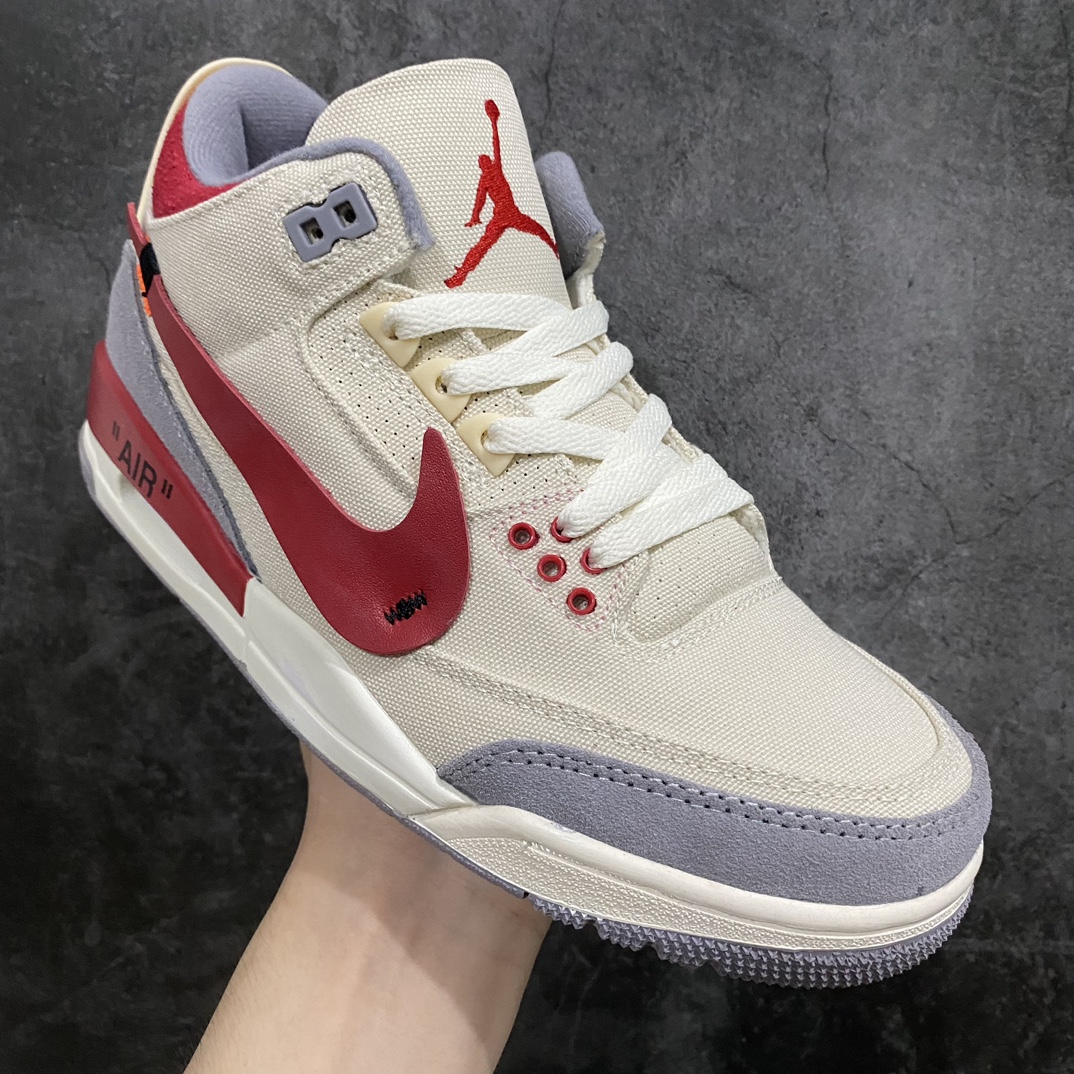 [Customized version] Off White x Air Jordan 3 OW x AJ3 Beige Hook DH7139-123