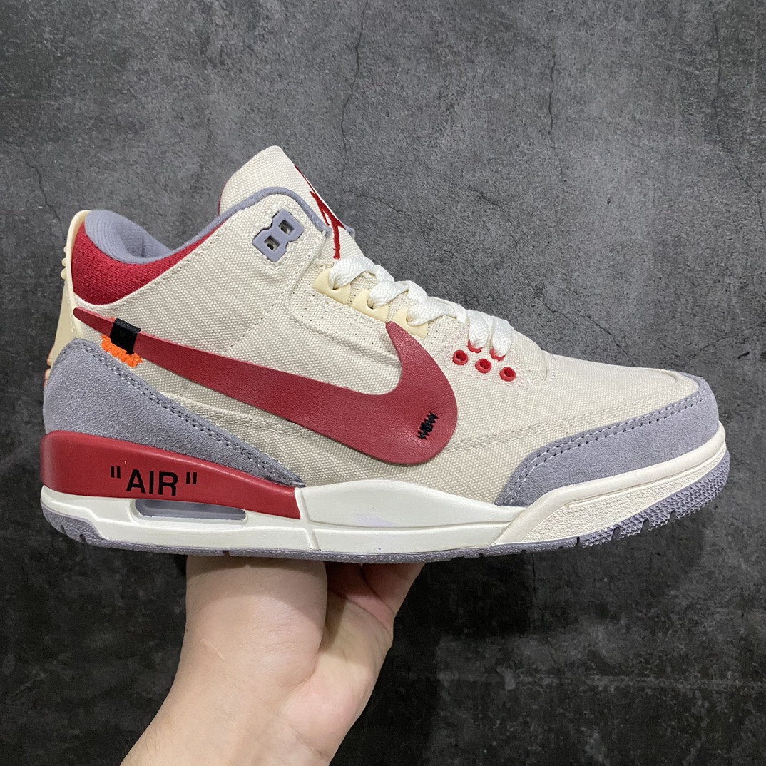 [Customized version] Off White x Air Jordan 3 OW x AJ3 Beige Hook DH7139-123