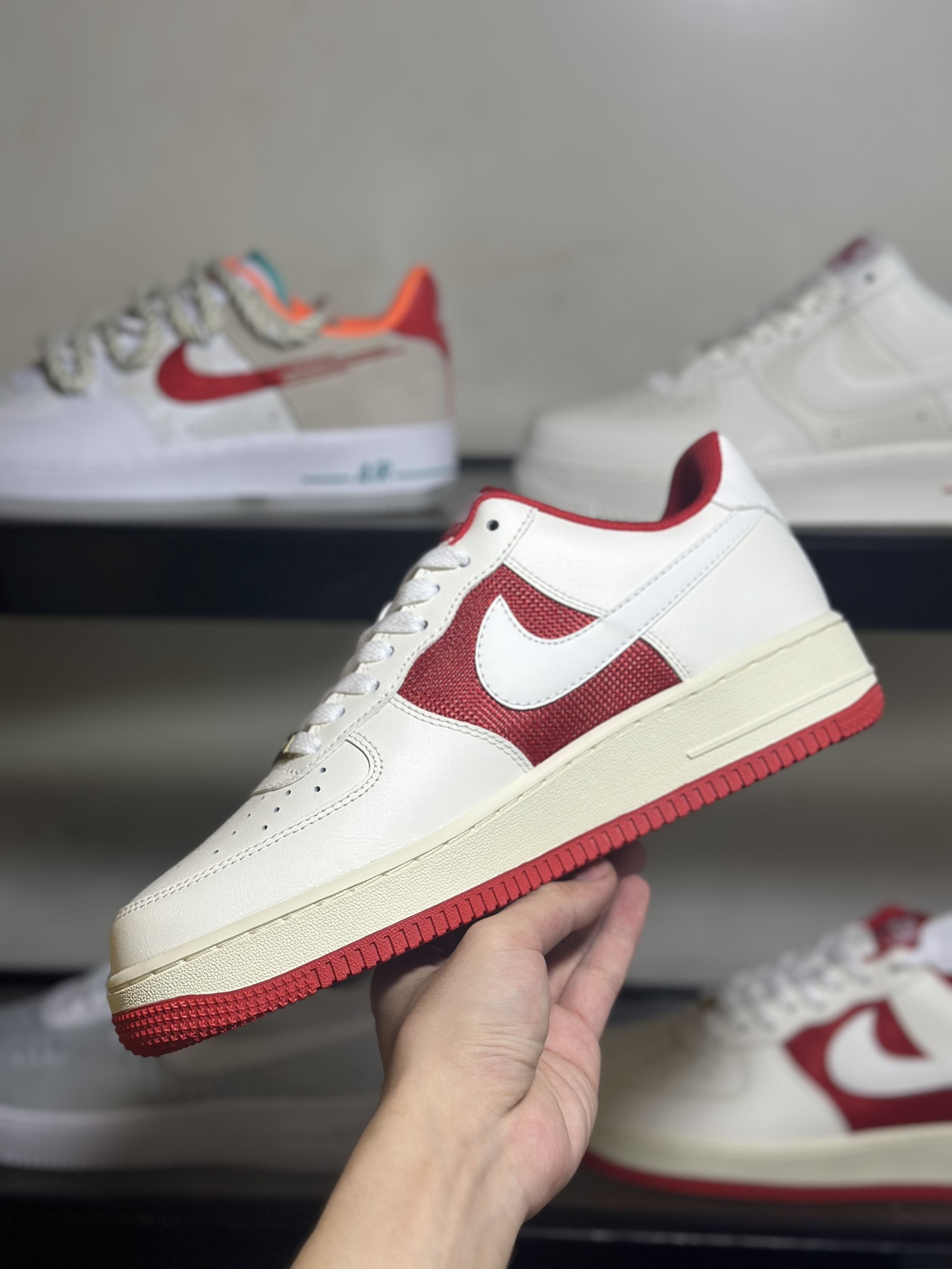 NikeAirForce1Low白红