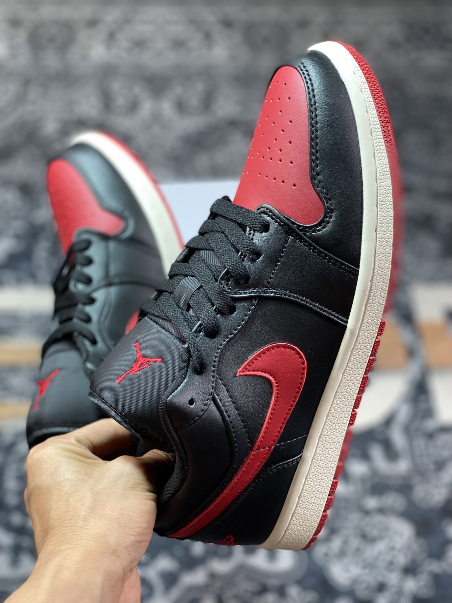 Original Air Jordan 1 Low Black and Red DC0774-061