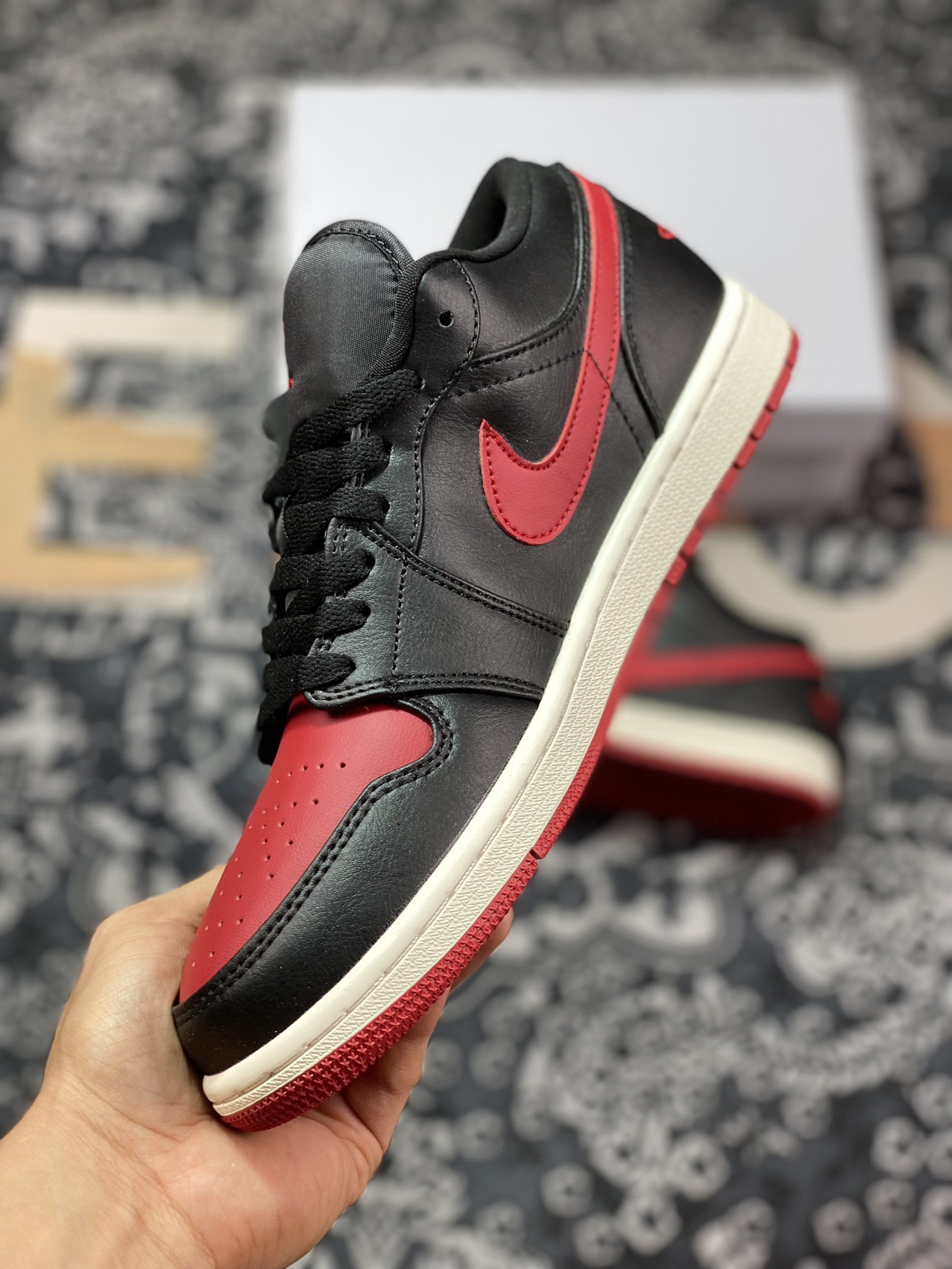 Original Air Jordan 1 Low Black and Red DC0774-061