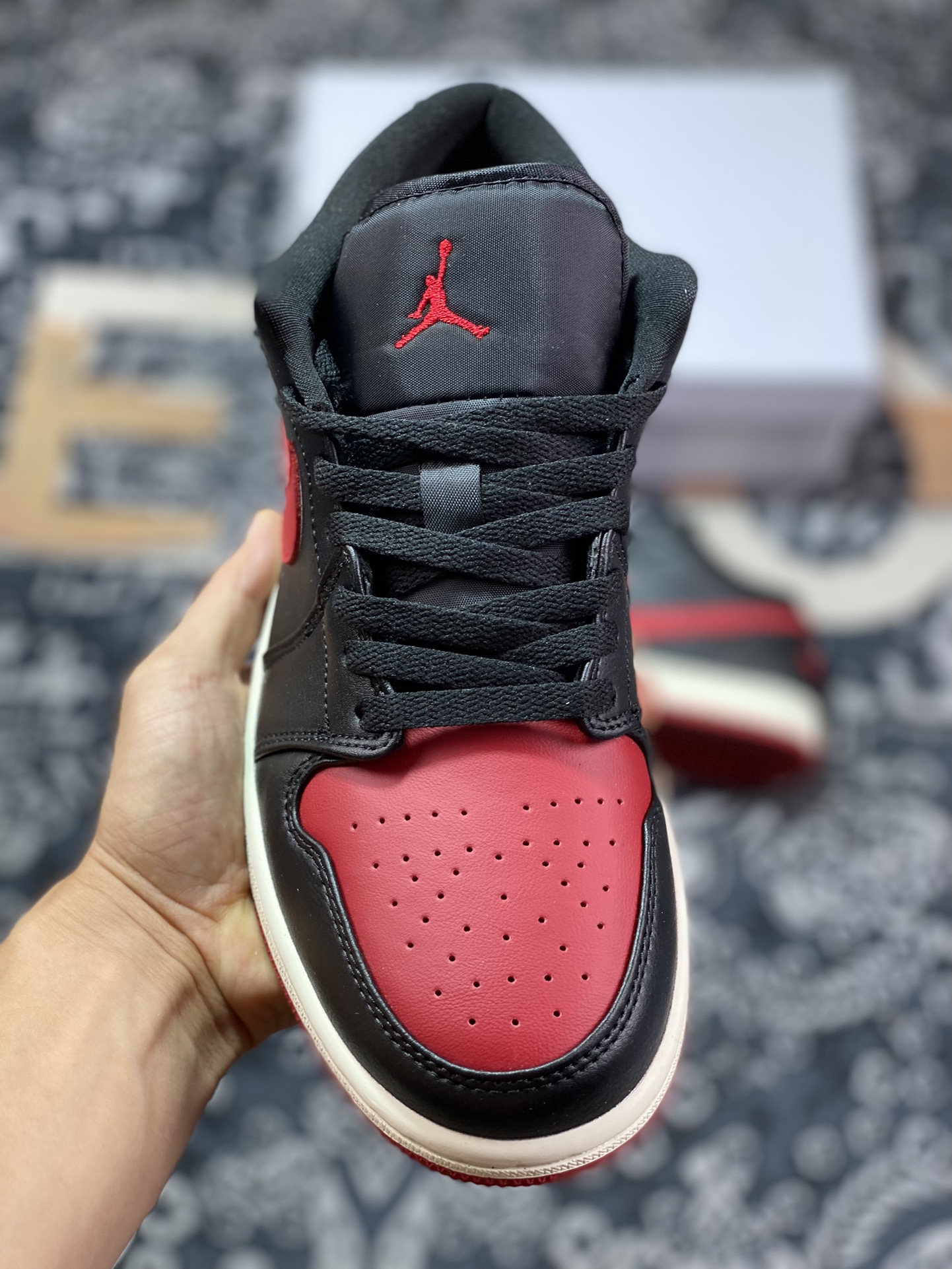 Original Air Jordan 1 Low Black and Red DC0774-061