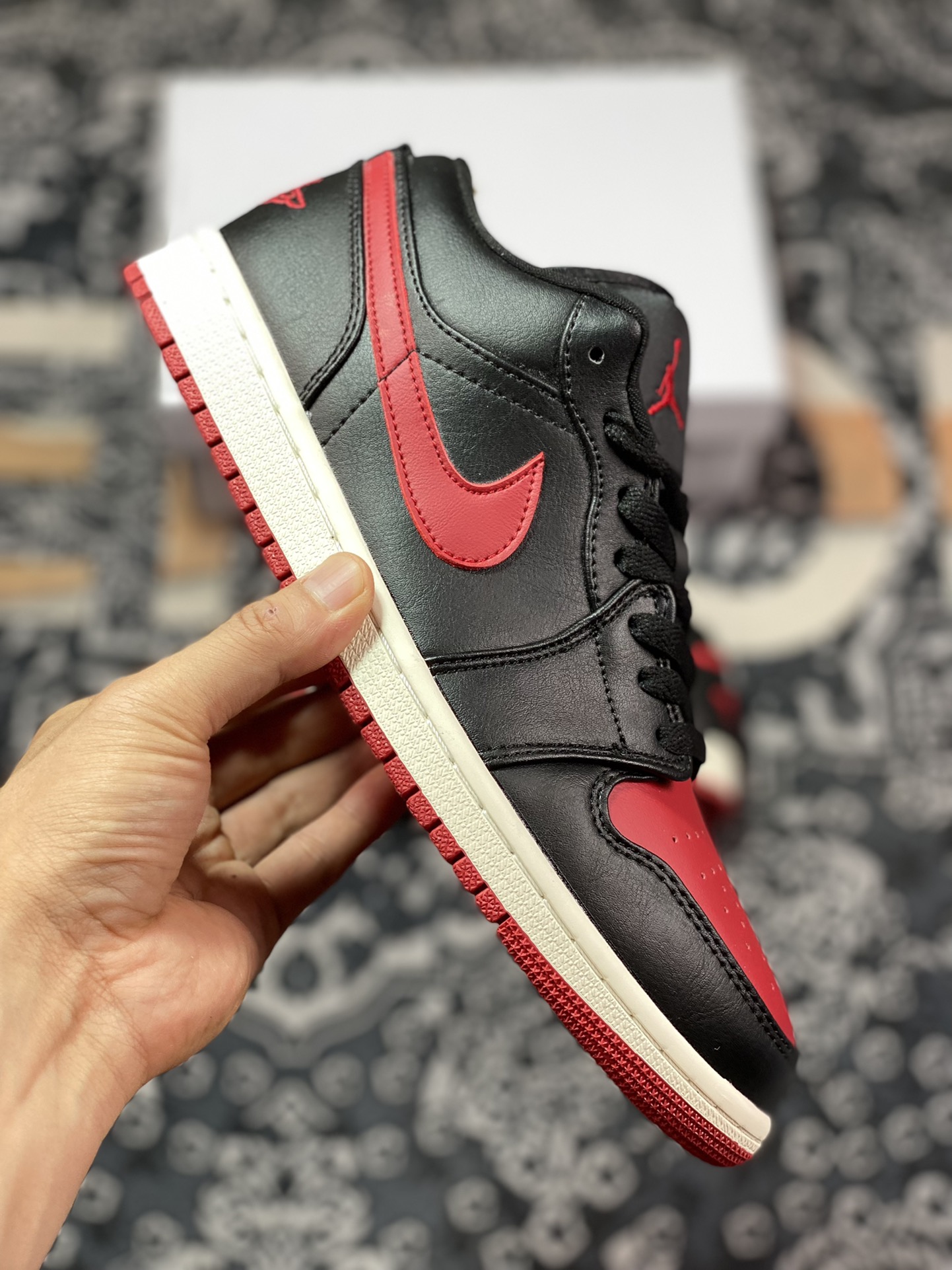 Original Air Jordan 1 Low Black and Red DC0774-061