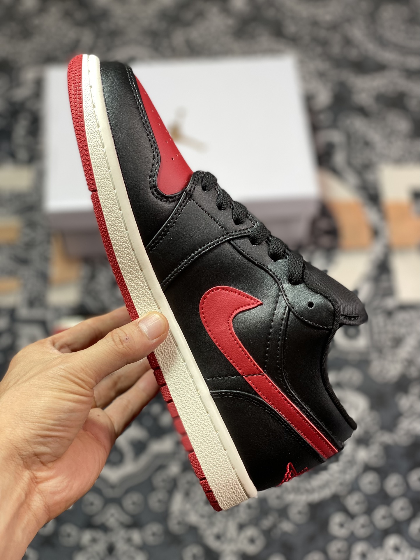 Original Air Jordan 1 Low Black and Red DC0774-061