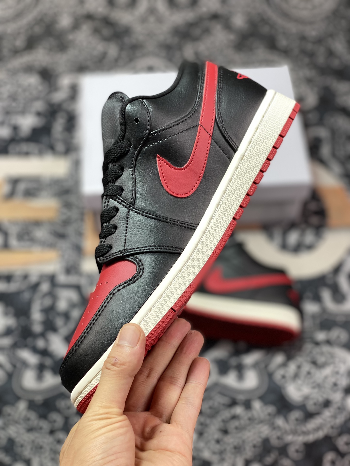 Original Air Jordan 1 Low Black and Red DC0774-061