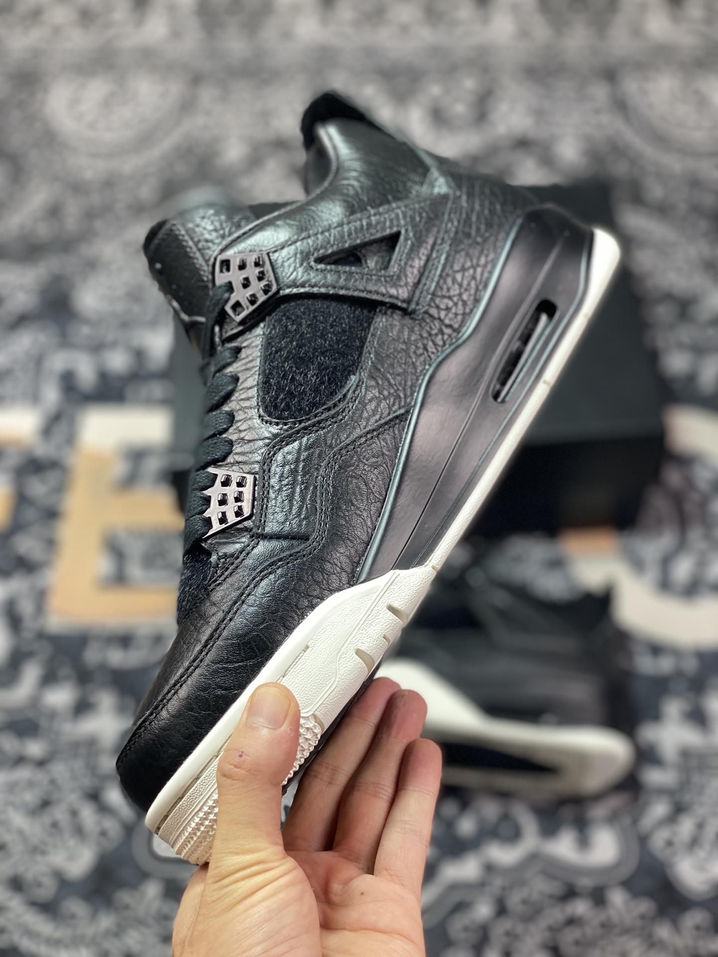 Air Jordan 4 ”Pony Hair Black” AJ4 Joe 4 black and white peak culture basketball shoes 819139-010