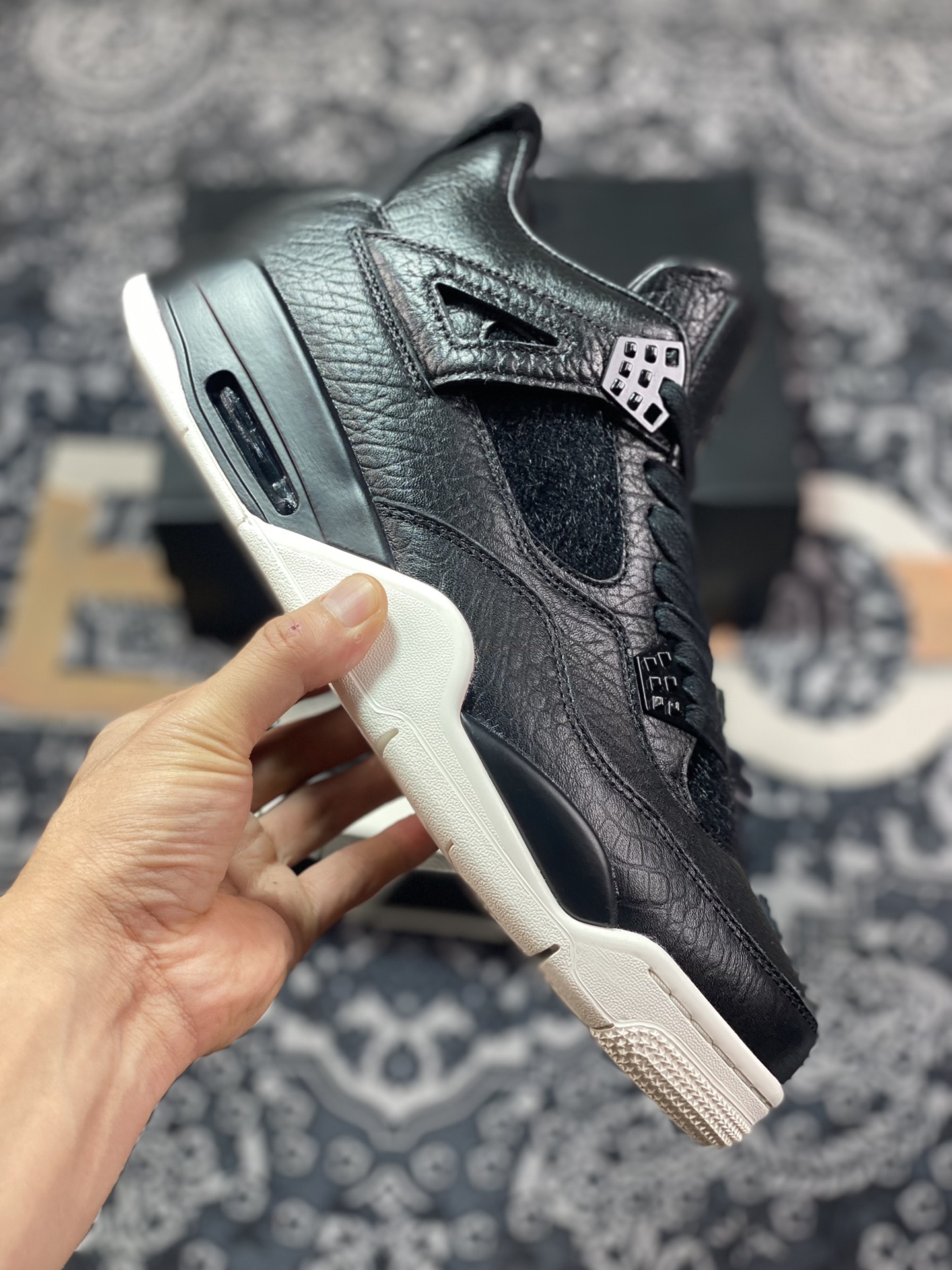 Air Jordan 4 ”Pony Hair Black” AJ4 Joe 4 black and white peak culture basketball shoes 819139-010