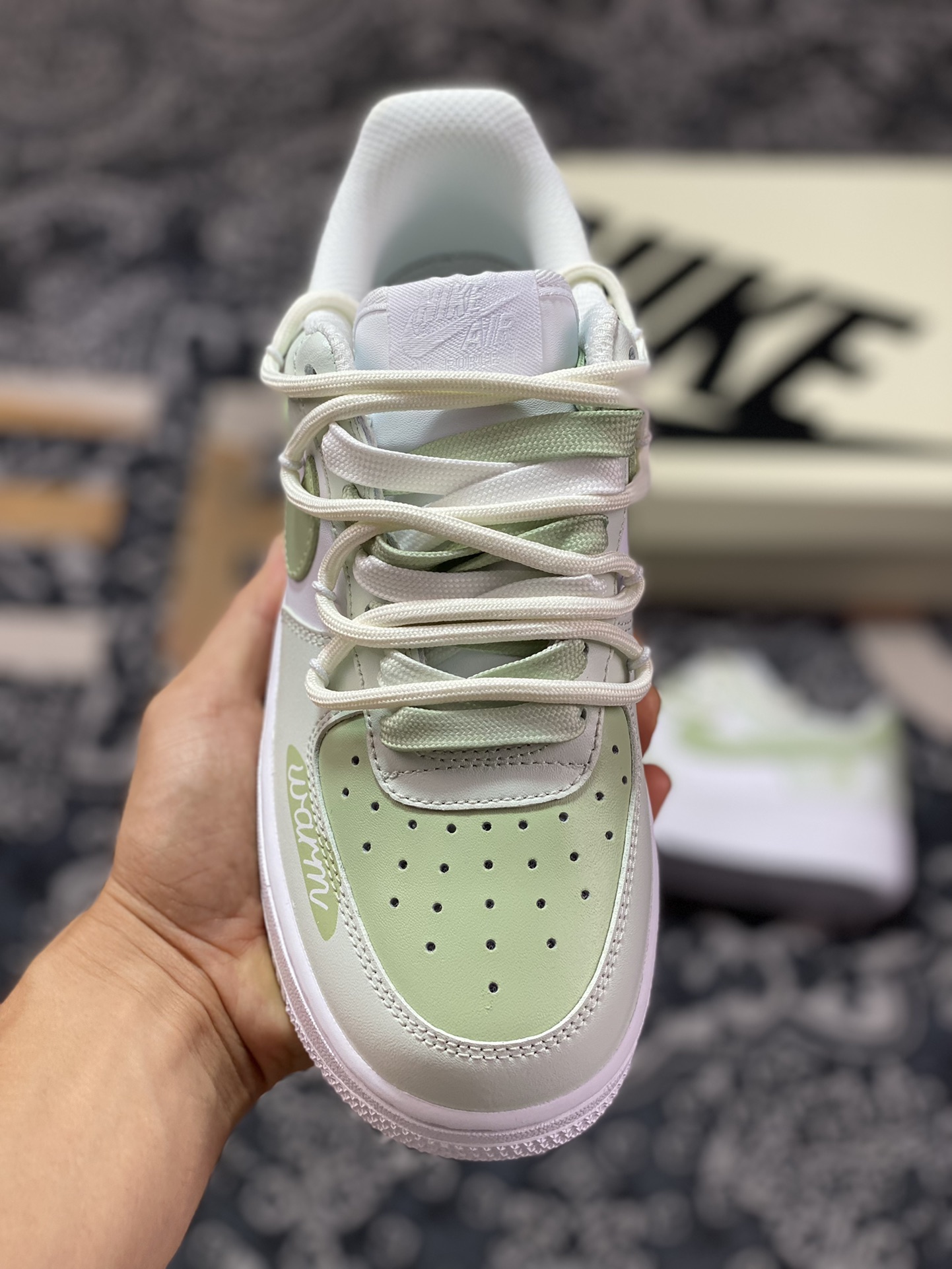 Nike By You Air Force 1'07 Low Retro SP Air Force One low-top classic sneakers ”leather white mint green laces” DH2920-111