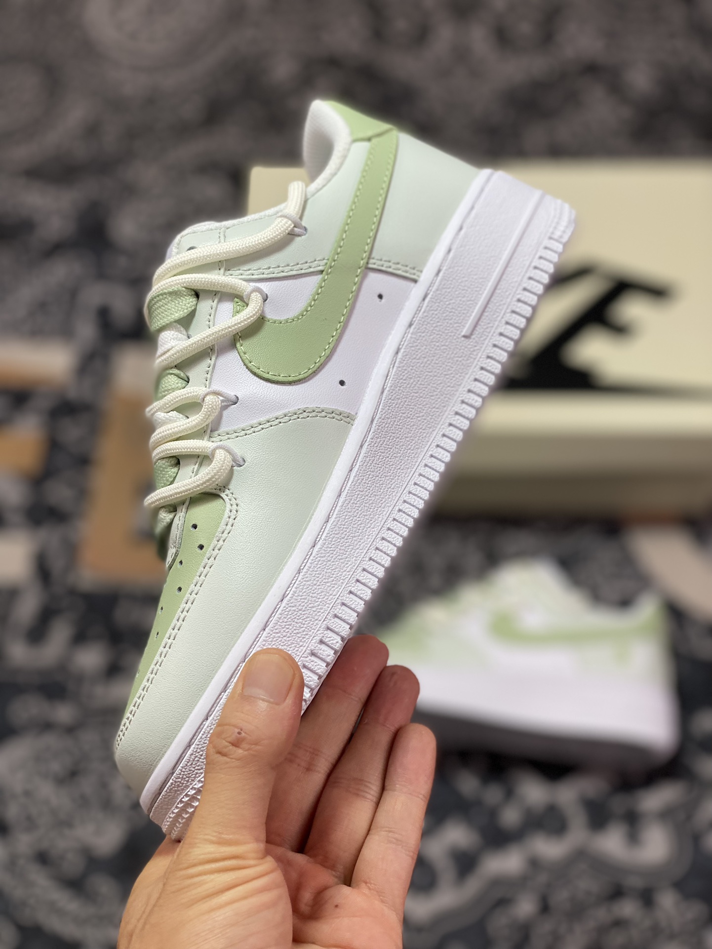 Nike By You Air Force 1'07 Low Retro SP Air Force One low-top classic sneakers ”leather white mint green laces” DH2920-111