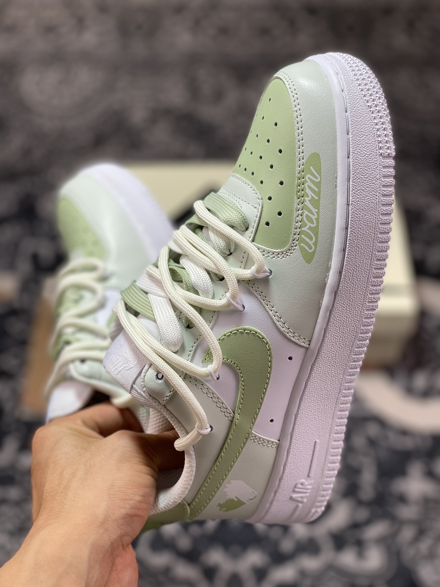 Nike By You Air Force 1'07 Low Retro SP Air Force One low-top classic sneakers ”leather white mint green laces” DH2920-111