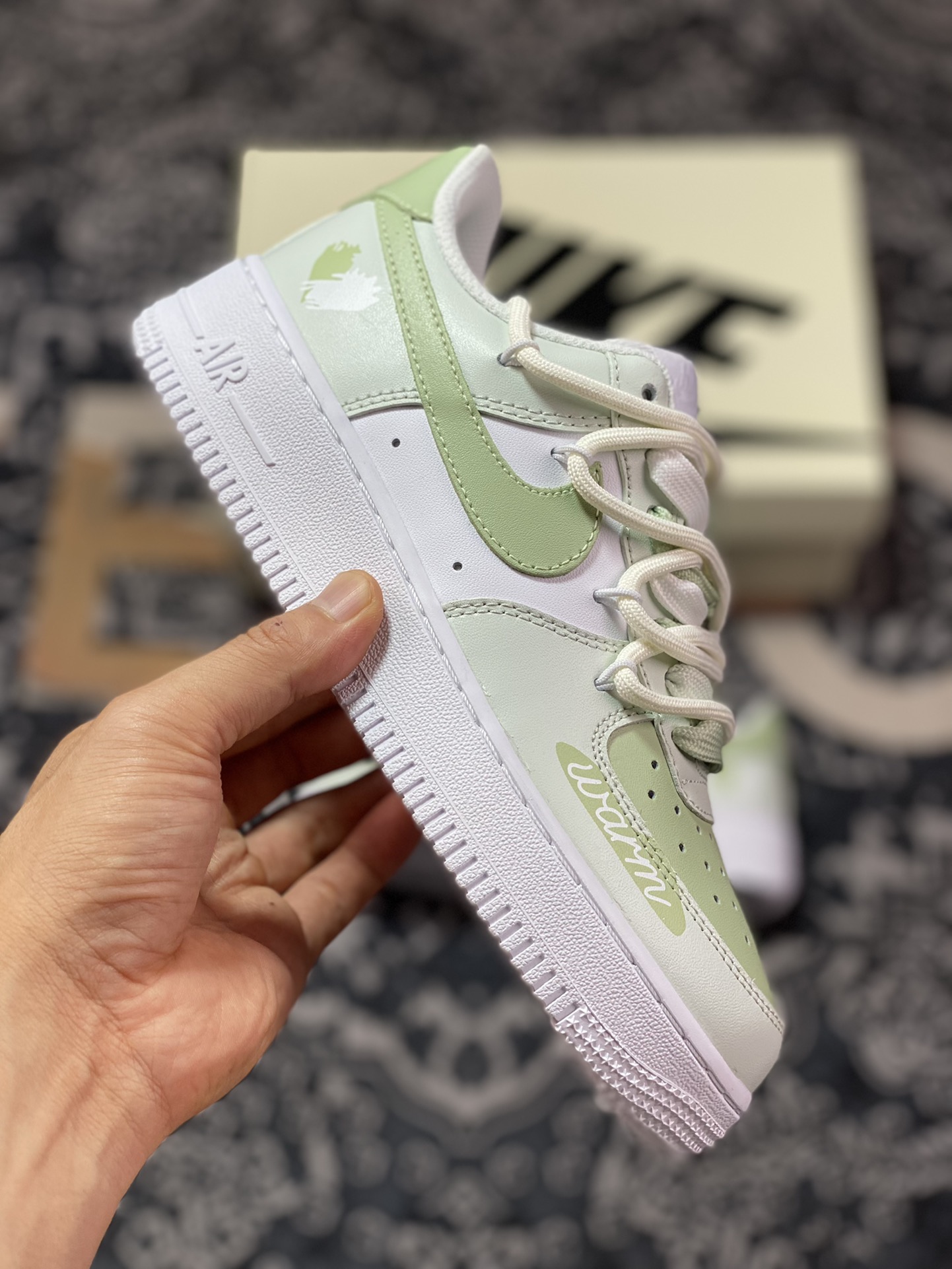 Nike By You Air Force 1'07 Low Retro SP Air Force One low-top classic sneakers ”leather white mint green laces” DH2920-111