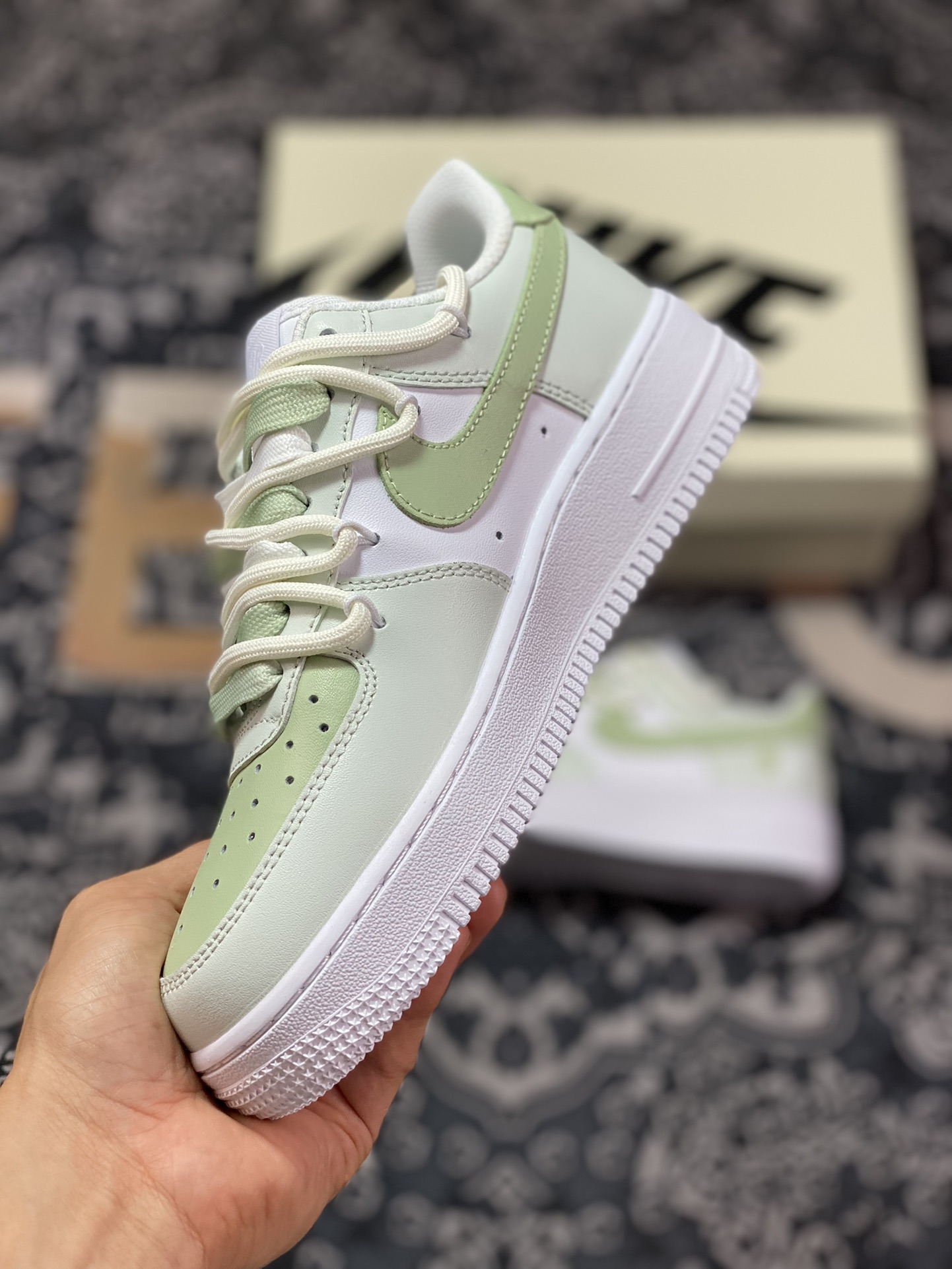 Nike By You Air Force 1'07 Low Retro SP Air Force One low-top classic sneakers ”leather white mint green laces” DH2920-111