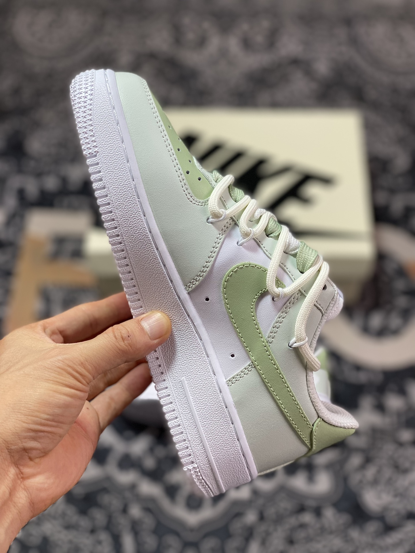 Nike By You Air Force 1'07 Low Retro SP Air Force One low-top classic sneakers ”leather white mint green laces” DH2920-111