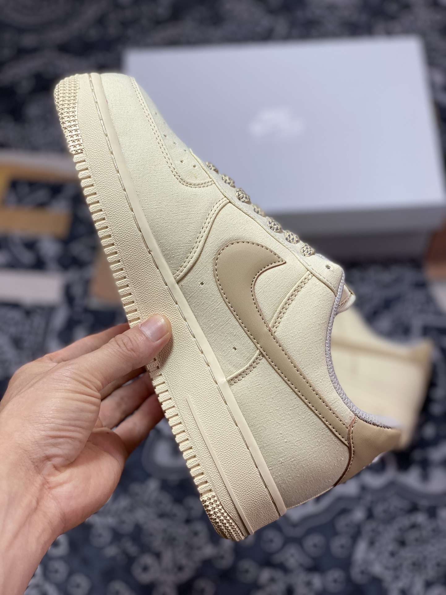 220  Nike Air Force 1’07 Low QS”Cream/Brown“空军一号经典低帮百搭板鞋“帆布米黄浅棕”315122-269