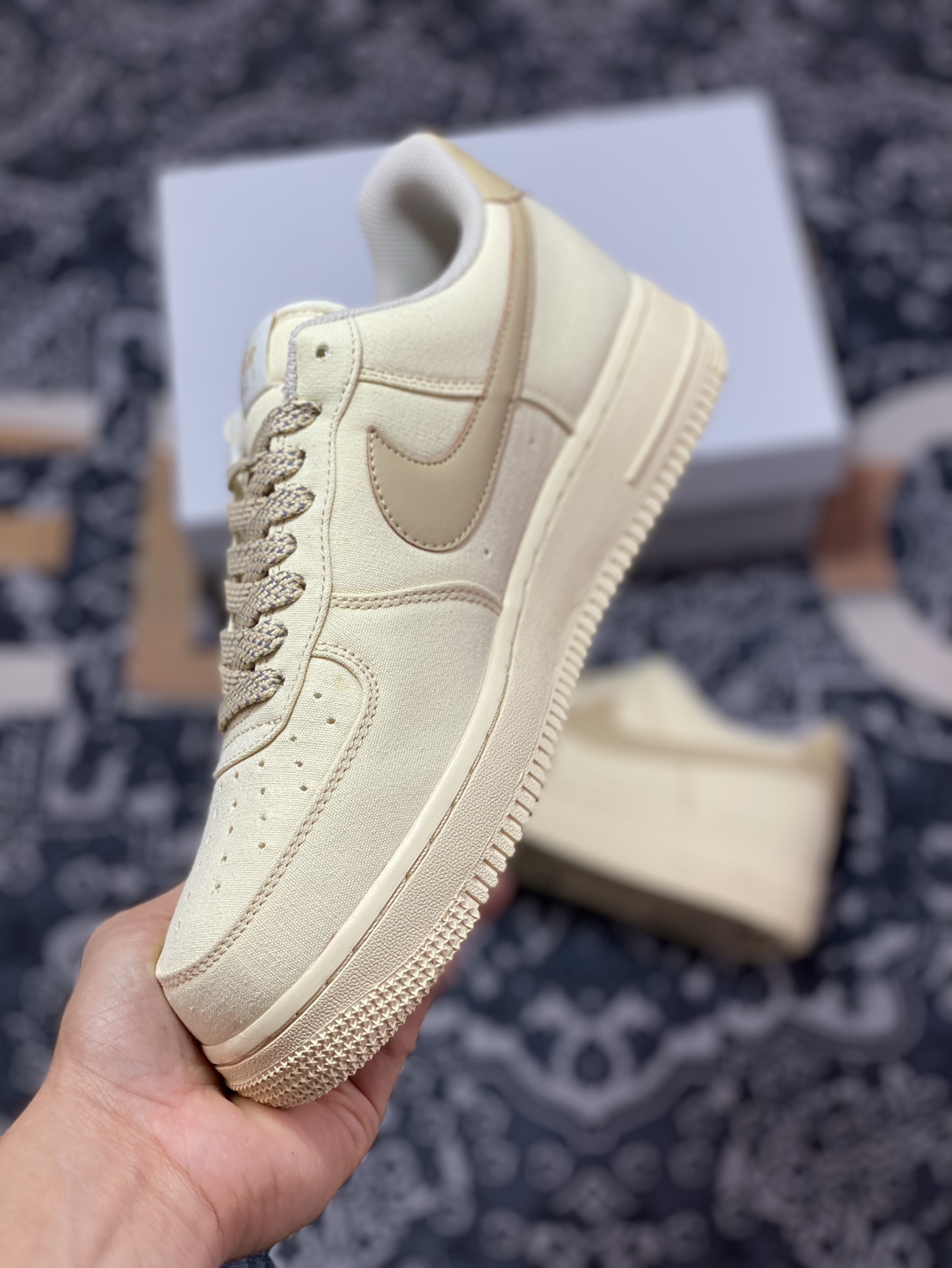 220  Nike Air Force 1’07 Low QS”Cream/Brown“空军一号经典低帮百搭板鞋“帆布米黄浅棕”315122-269