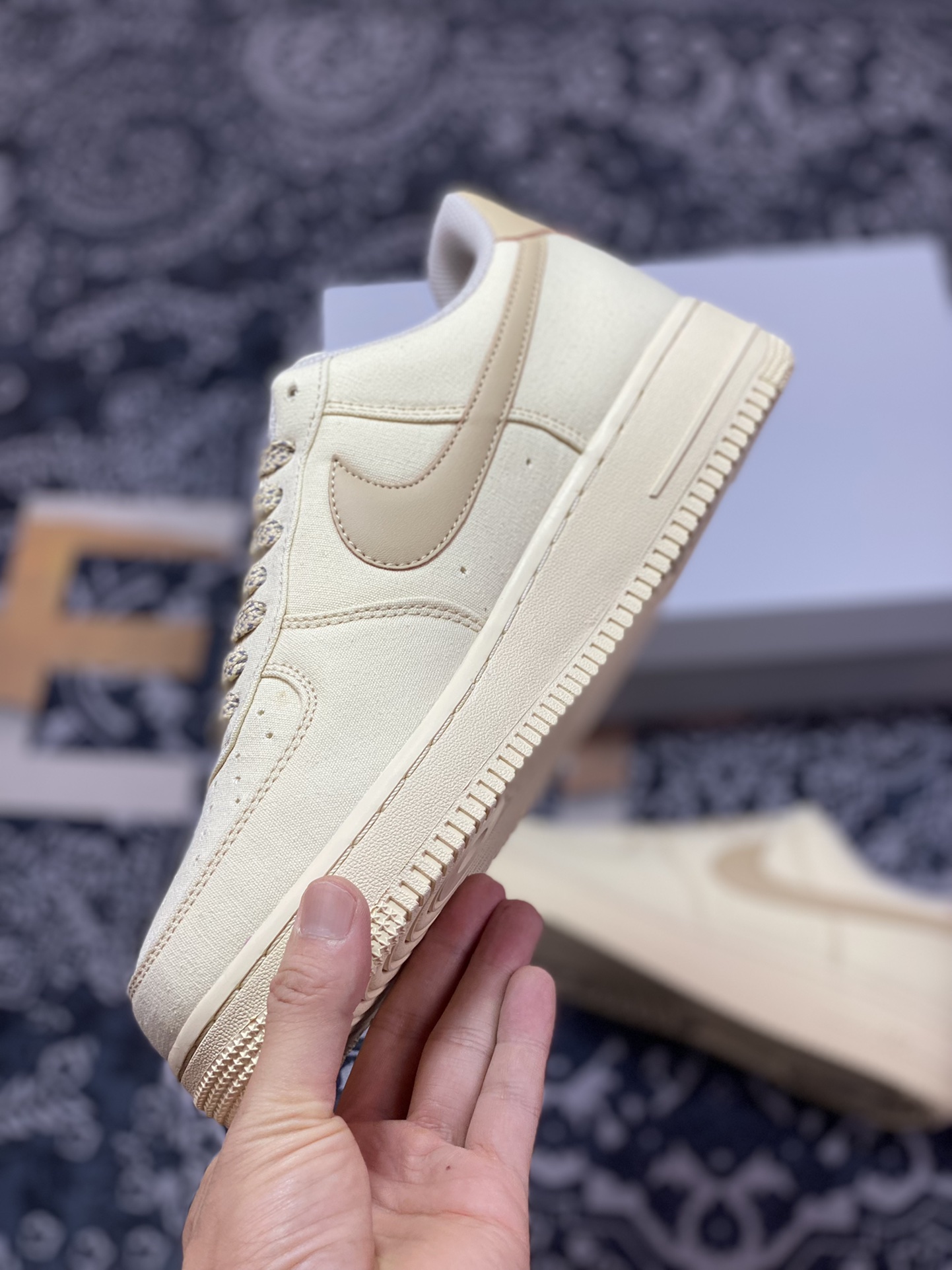 220  Nike Air Force 1’07 Low QS”Cream/Brown“空军一号经典低帮百搭板鞋“帆布米黄浅棕”315122-269