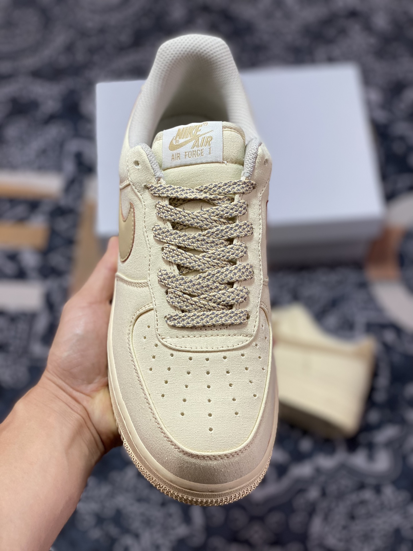 220  Nike Air Force 1’07 Low QS”Cream/Brown“空军一号经典低帮百搭板鞋“帆布米黄浅棕”315122-269