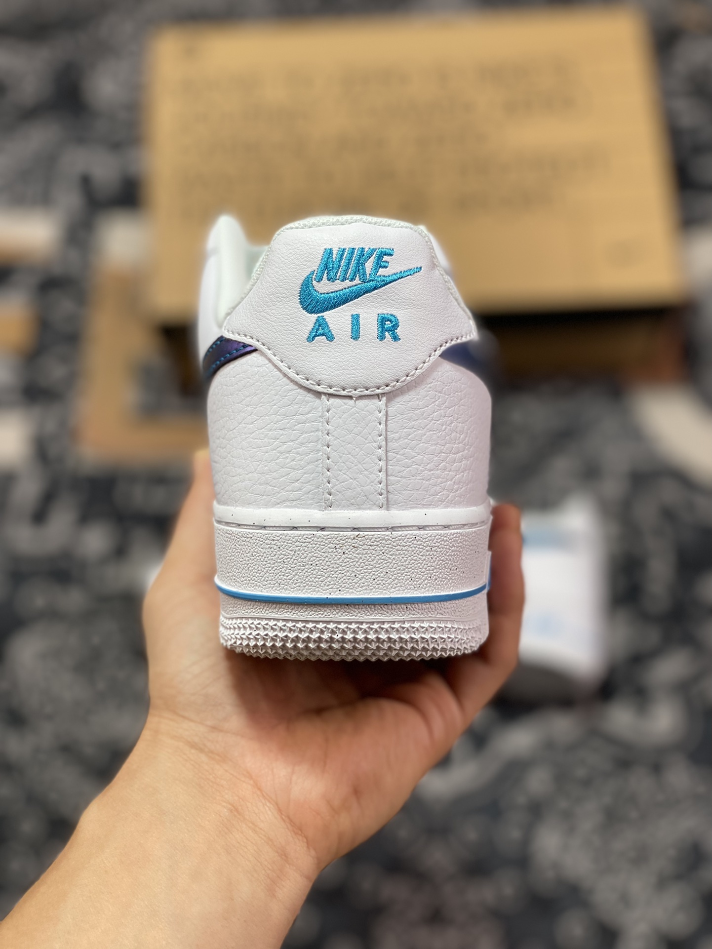 Nike Wmns Air Force 1'07 Low Impact”Next Nature” Air Force One classic low-top sneakers ”leather white electroplated blue and green” FD0677-100