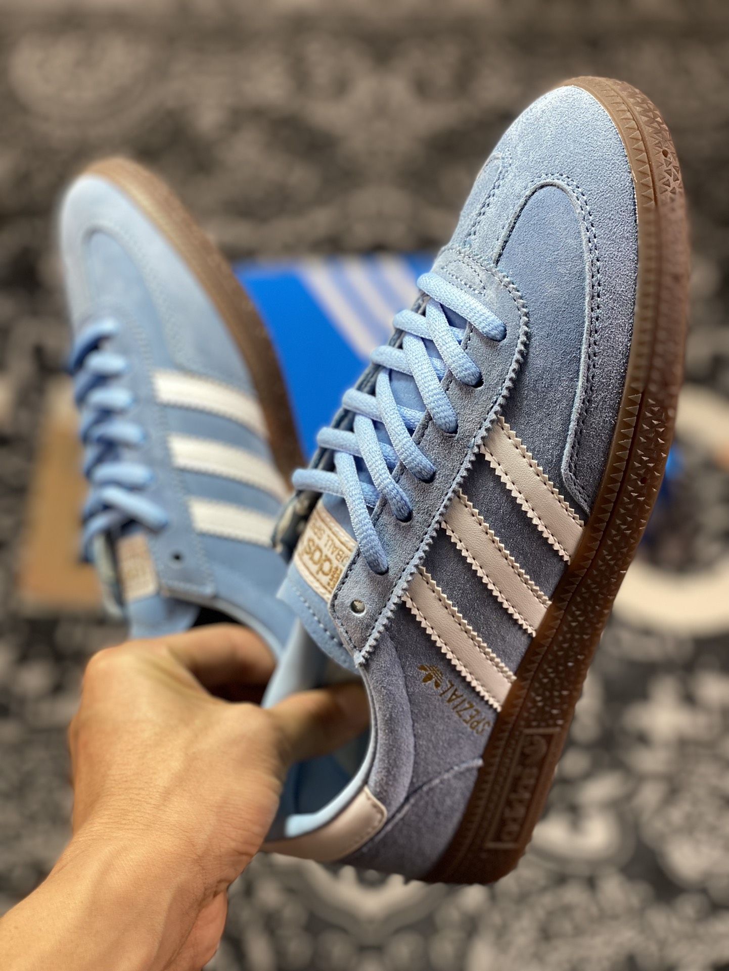 AD Originals Handball Spzl Blue and White BD7632